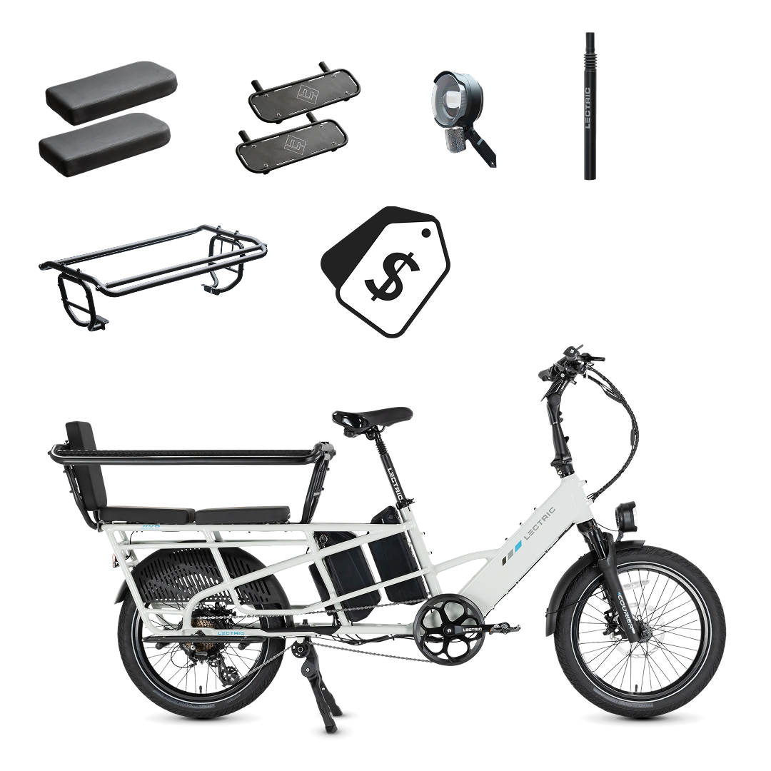 Lectric XPedition2 Stratus White Dual-Battery - Labor Day Bundle