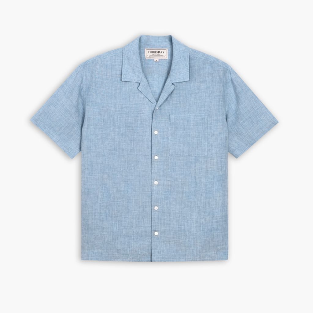 Thursdayboots Linen Camp Shirt | Light Blue
