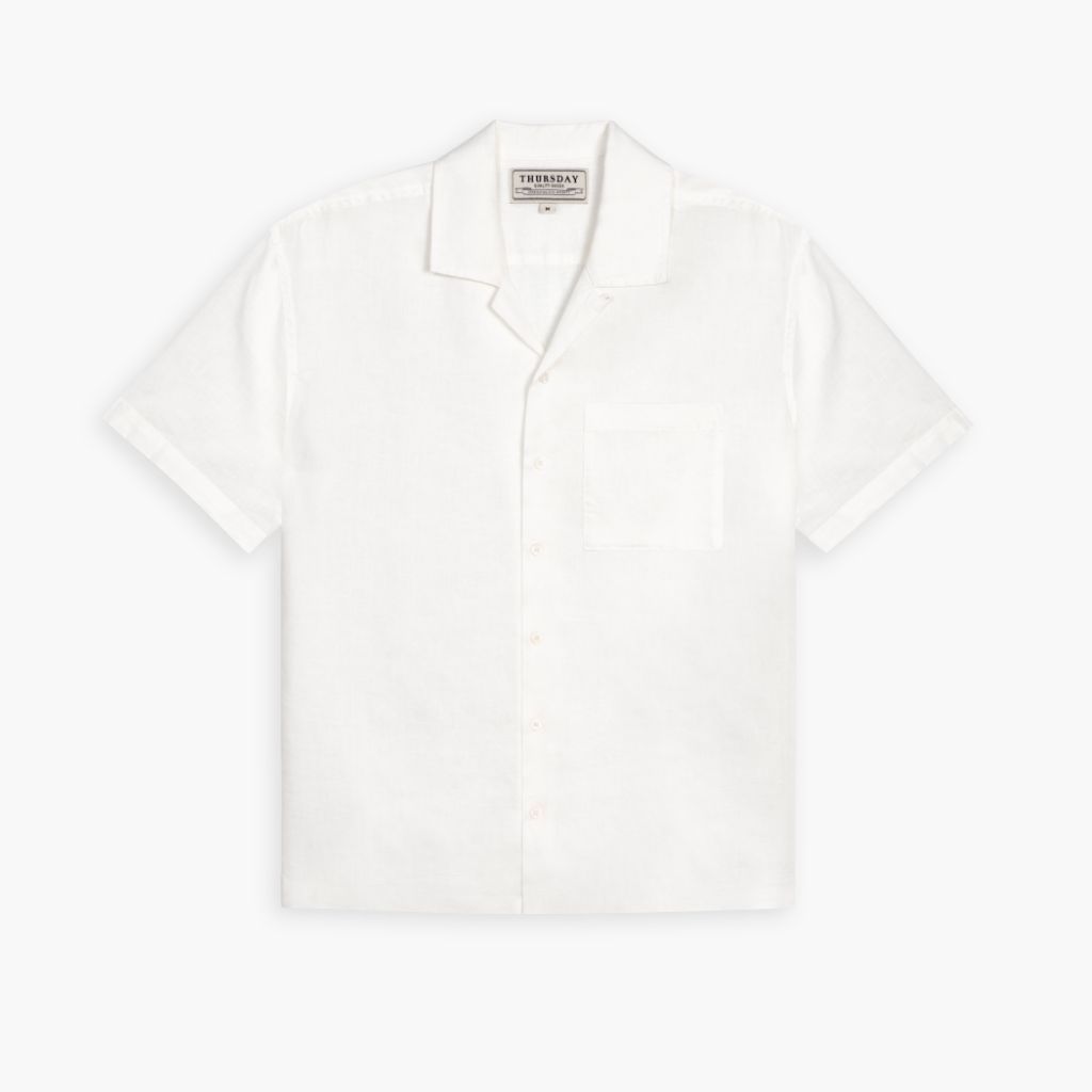 Thursdayboots Linen Camp Shirt | White