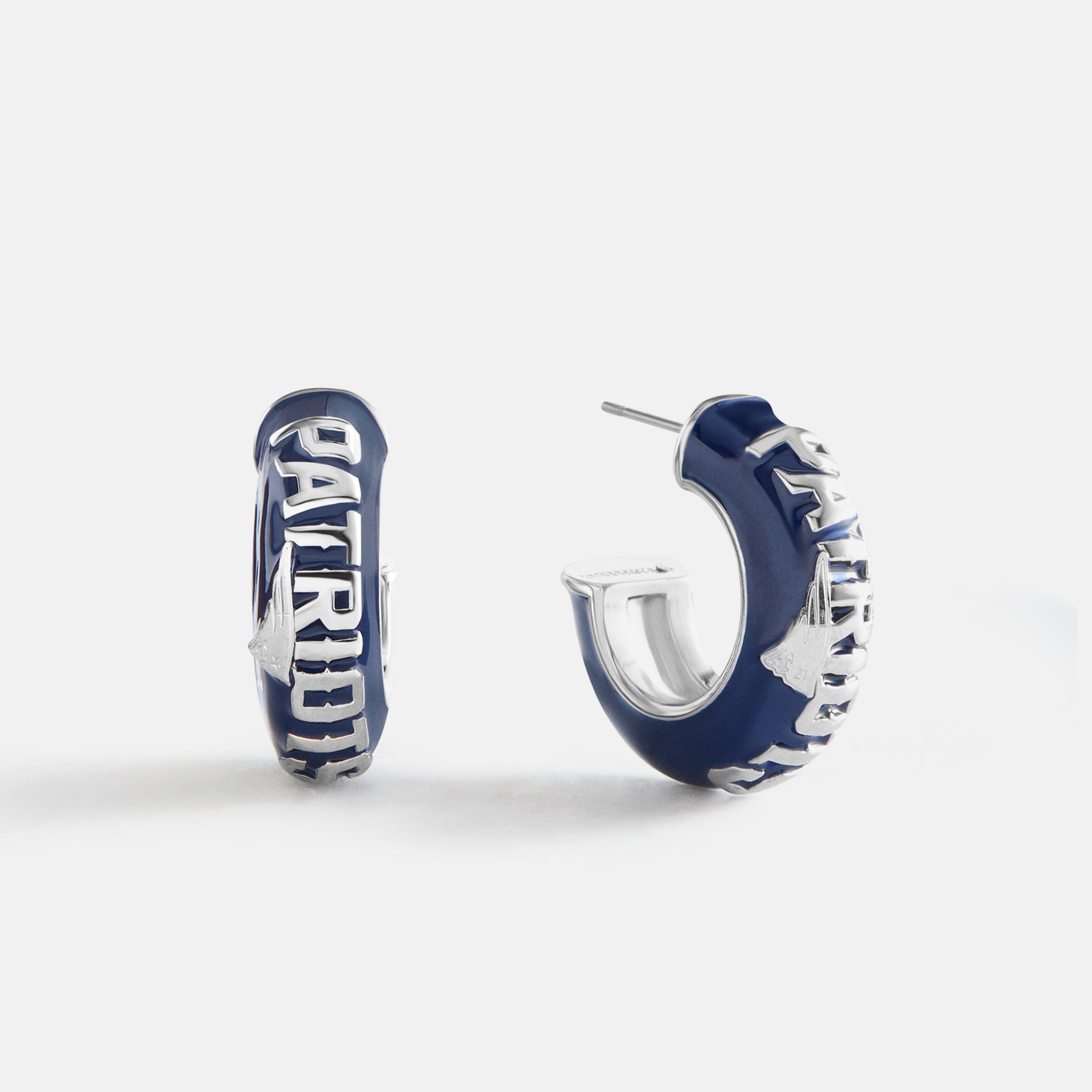 BaubleBar NFL Enamel Hoop Earrings - New England Patriots