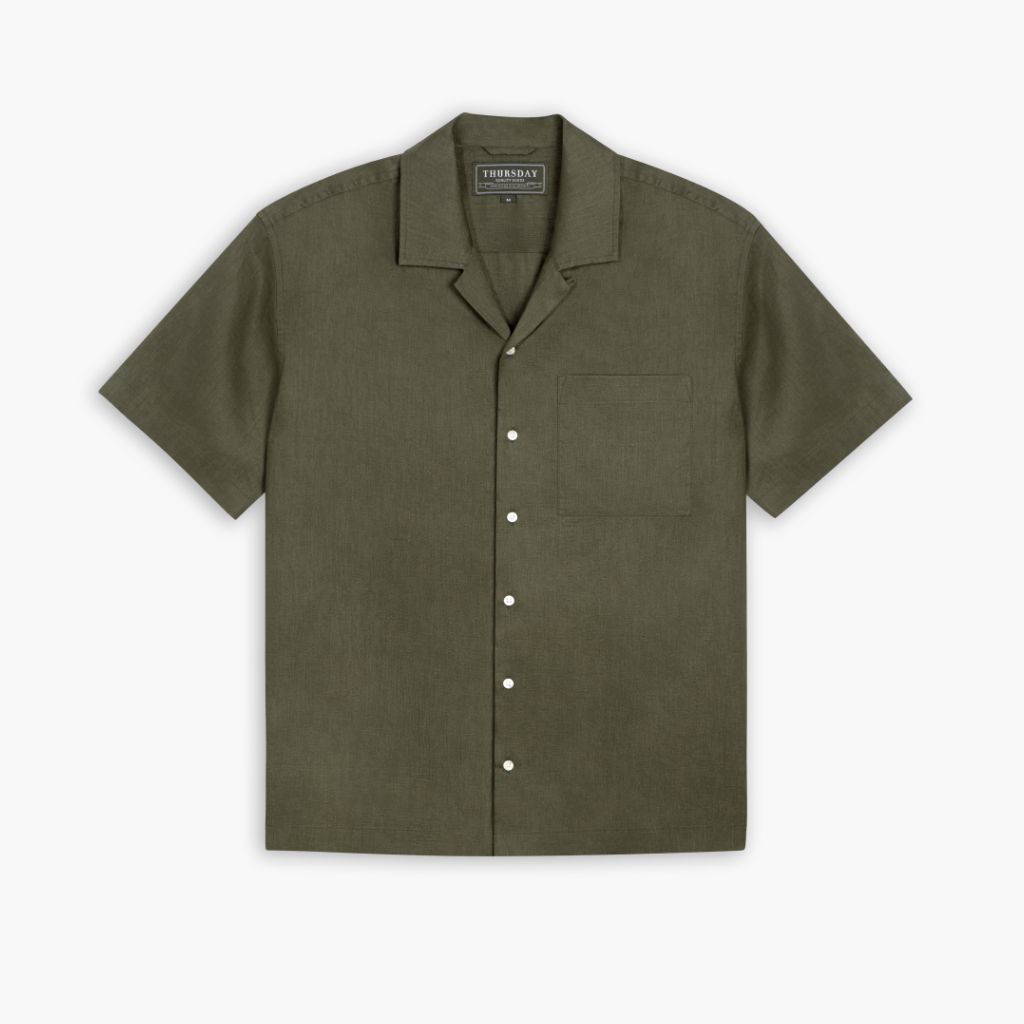 Thursdayboots Linen Camp Shirt | Olive