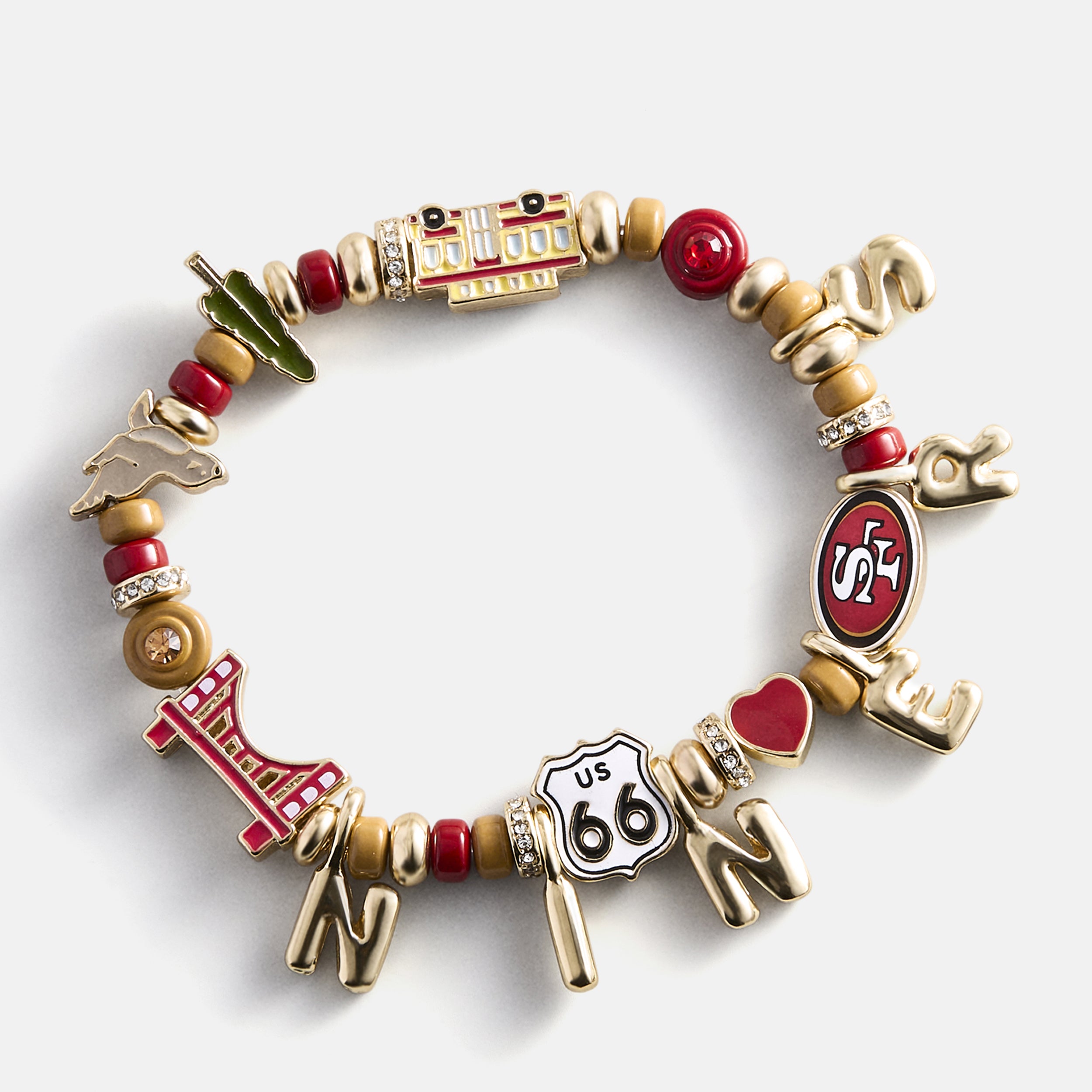 BaubleBar NFL Beaded Charm Bracelet - San Francisco 49ers