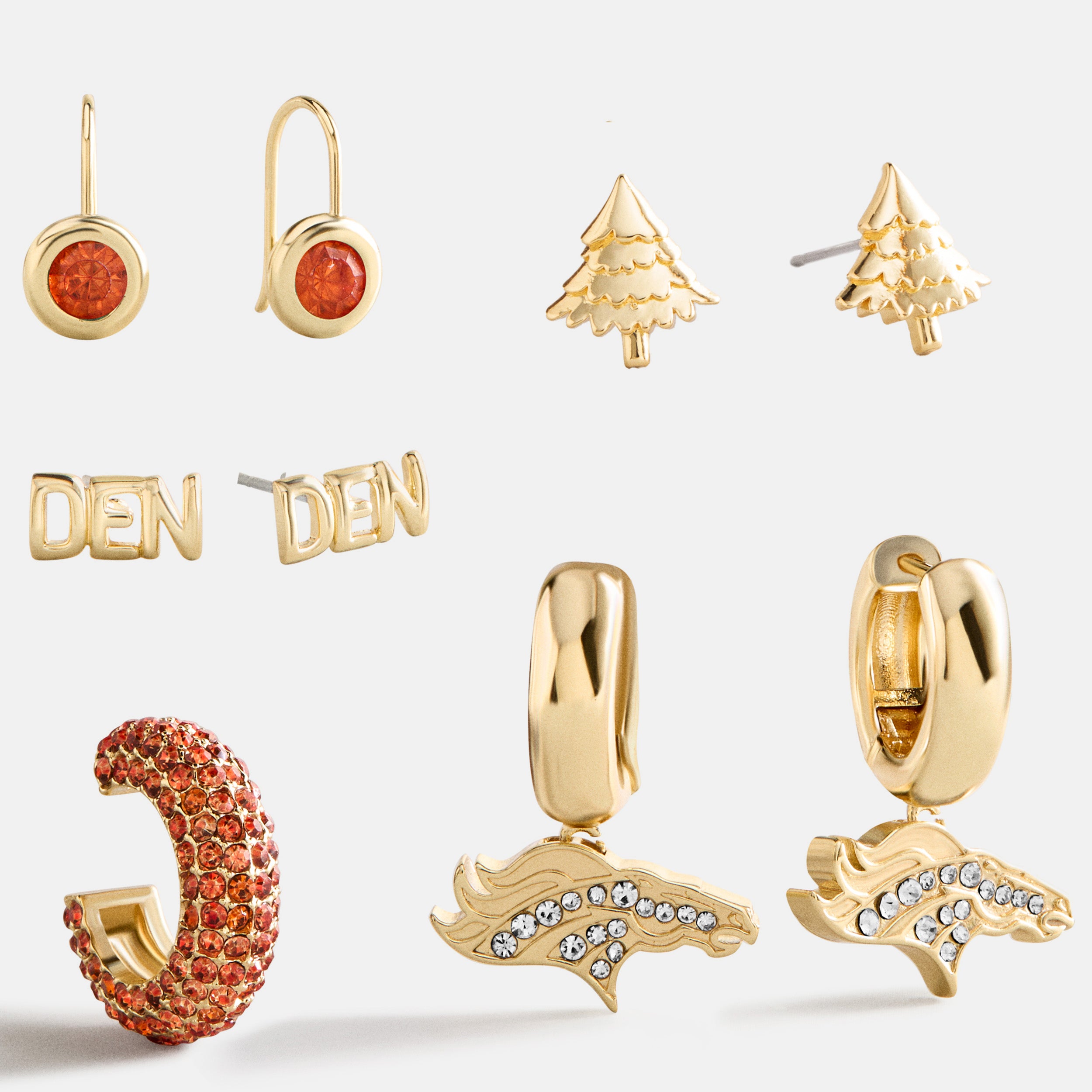 BaubleBar NFL Earring Stack Set - Denver Broncos