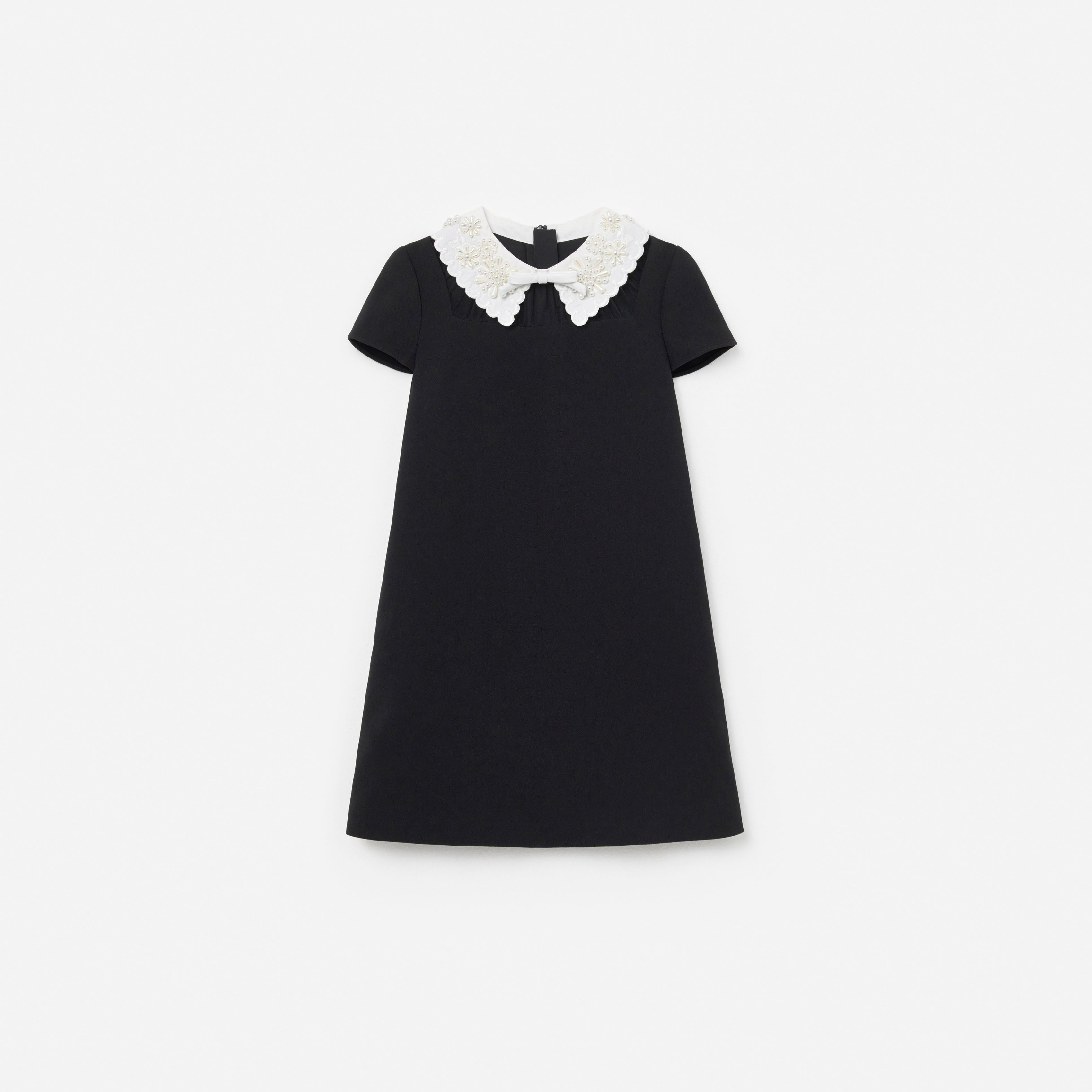 Self Portrait Black Crepe Bow Collar Dress