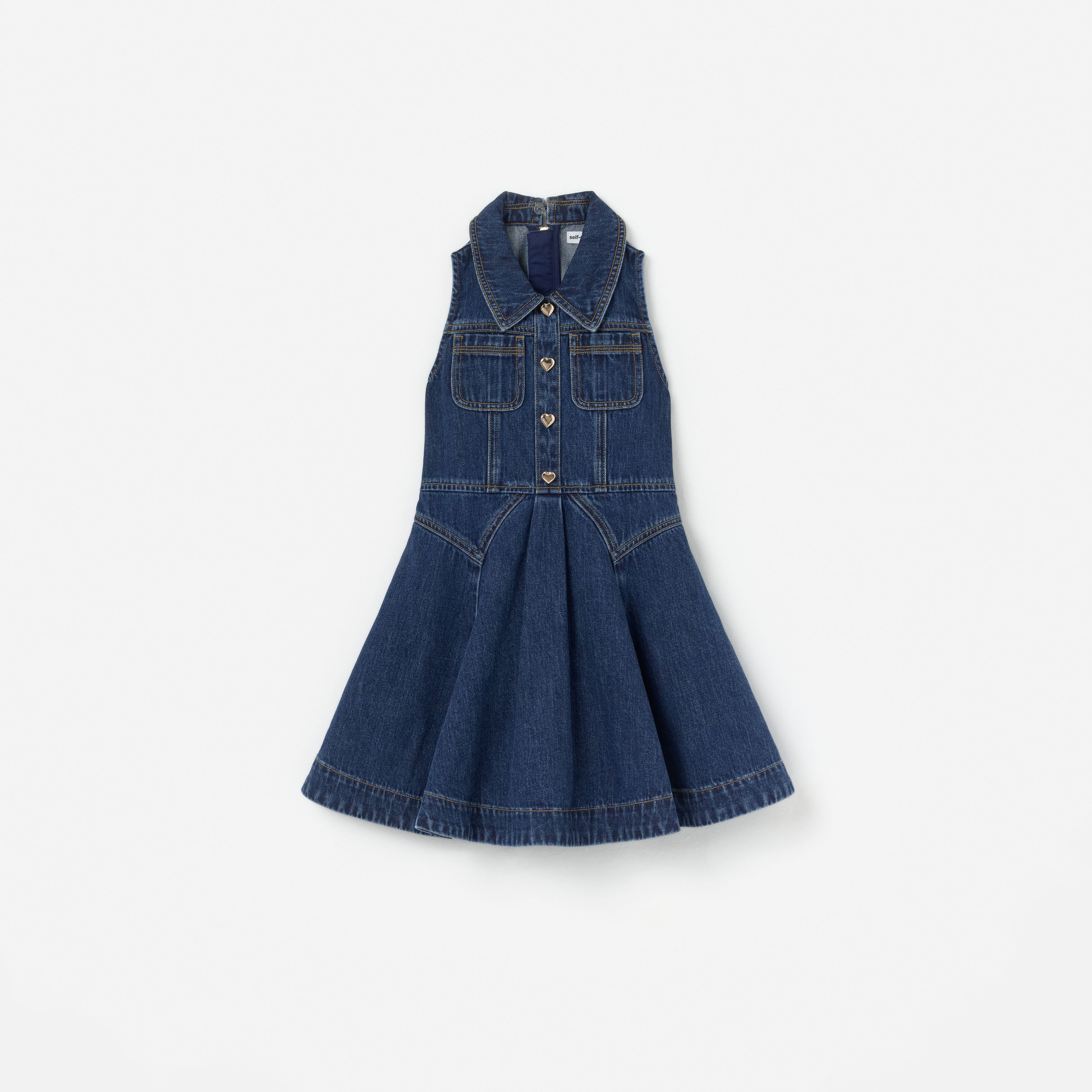 Self Portrait Denim Collared Dress