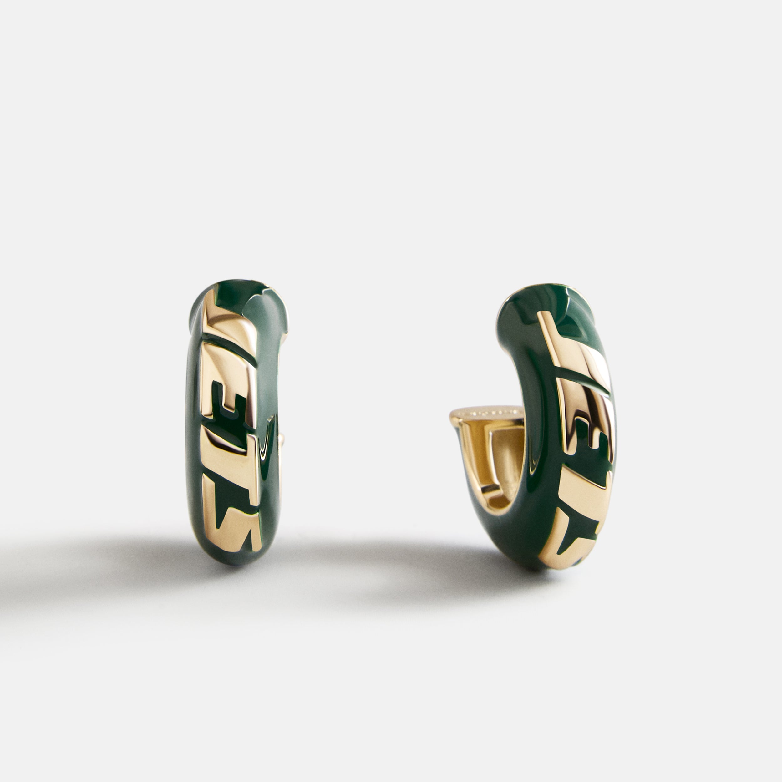BaubleBar NFL Enamel Hoop Earrings - New York Jets
