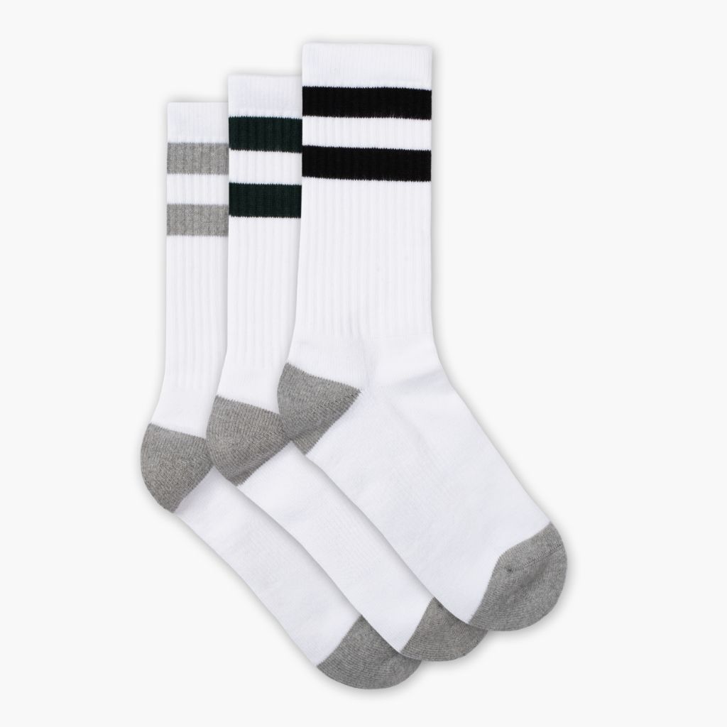 Thursdayboots Men's Cotton Crew Sock | Striped (3-Pack)