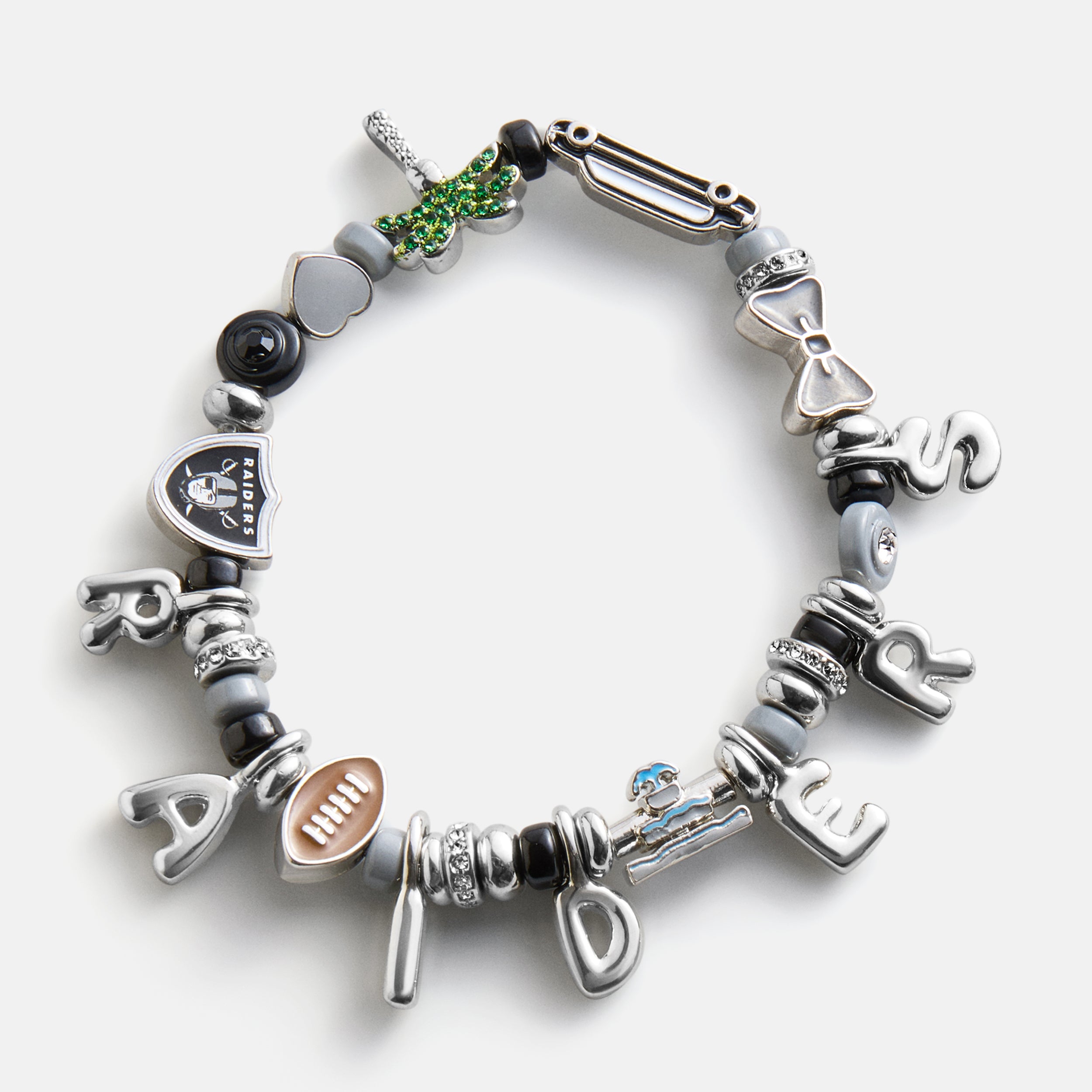 BaubleBar NFL Beaded Charm Bracelet - Las Vegas Raiders
