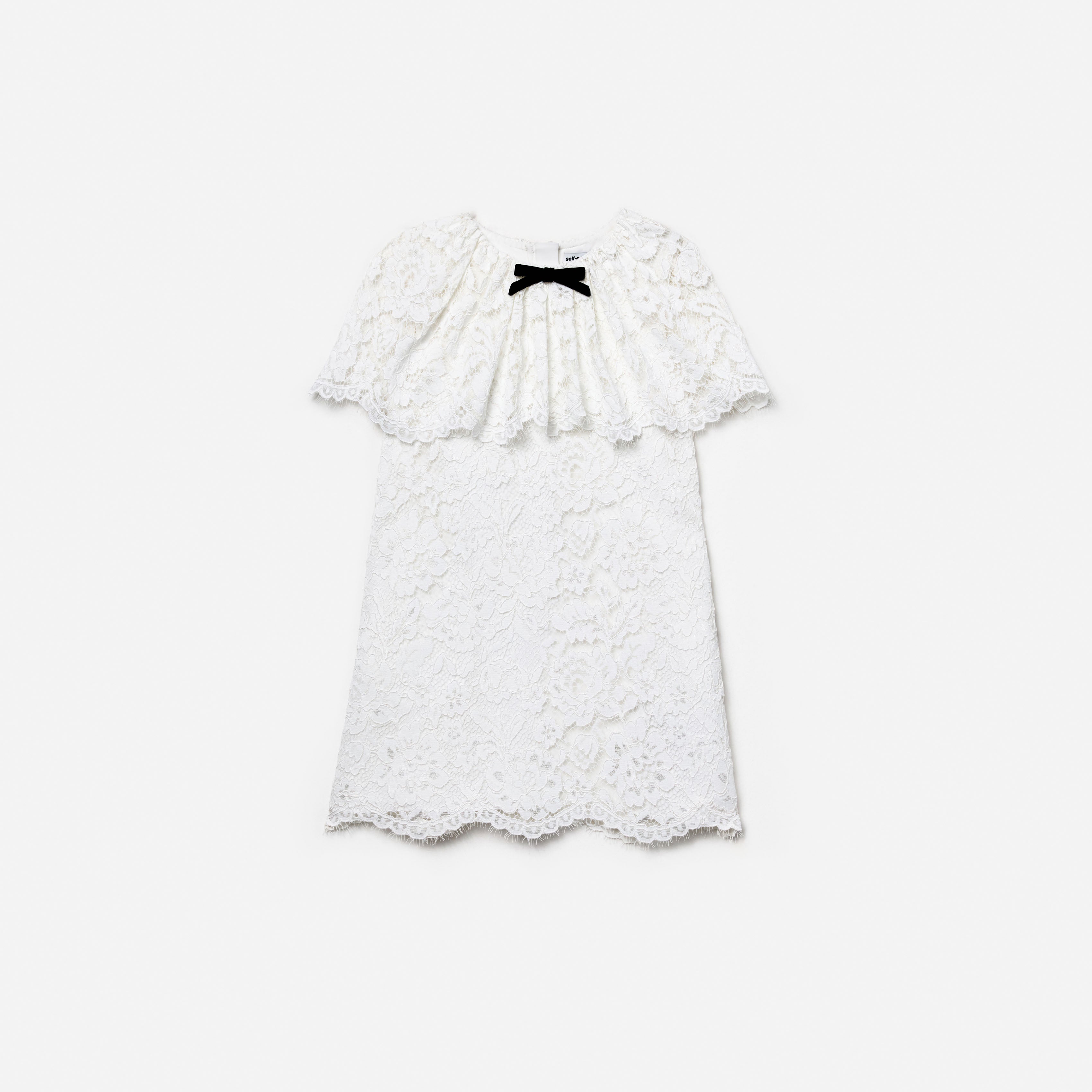 Self Portrait White Floral Lace Cape Dress