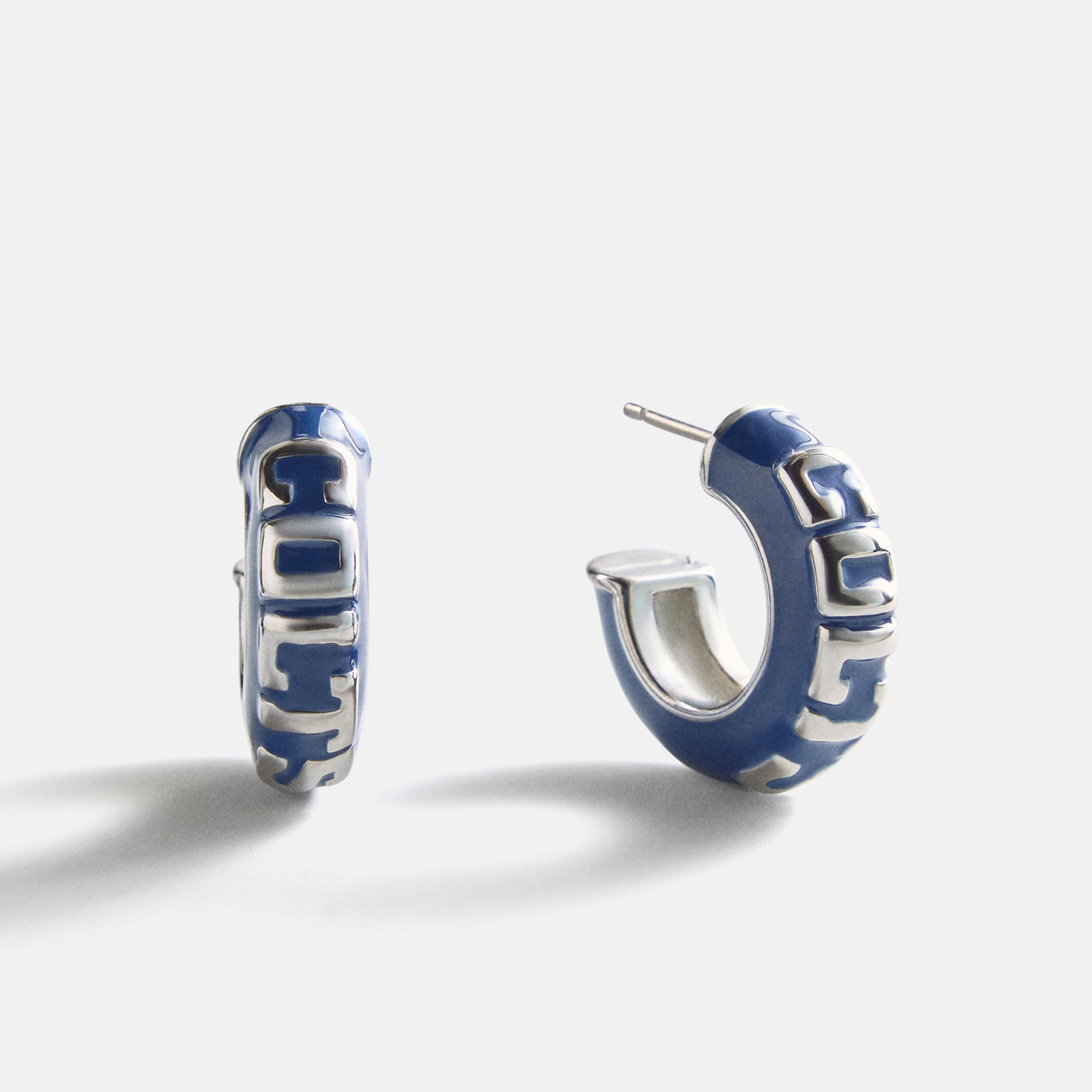 BaubleBar NFL Enamel Hoop Earrings - Indianapolis Colts