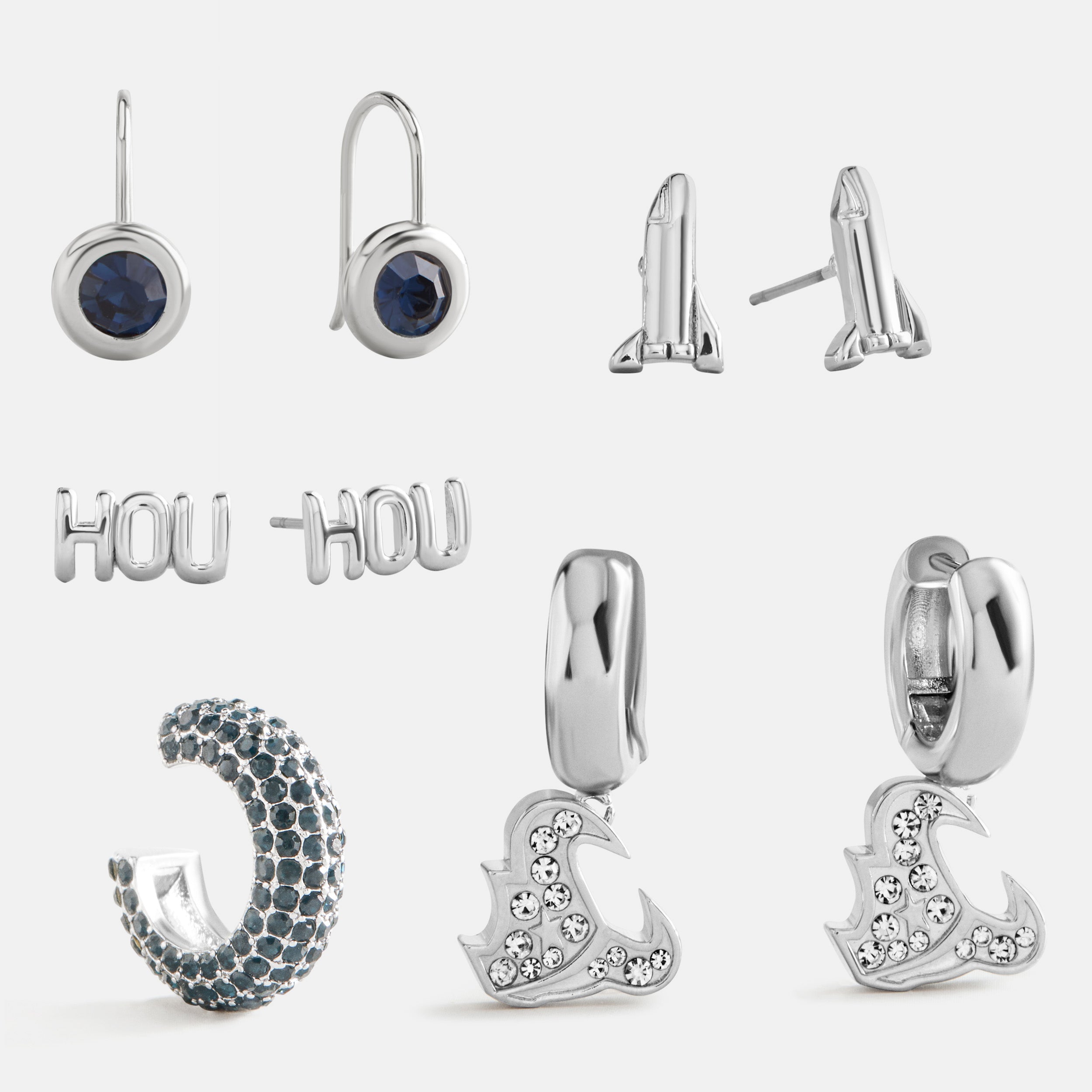 BaubleBar NFL Earring Stack Set - Houston Texans