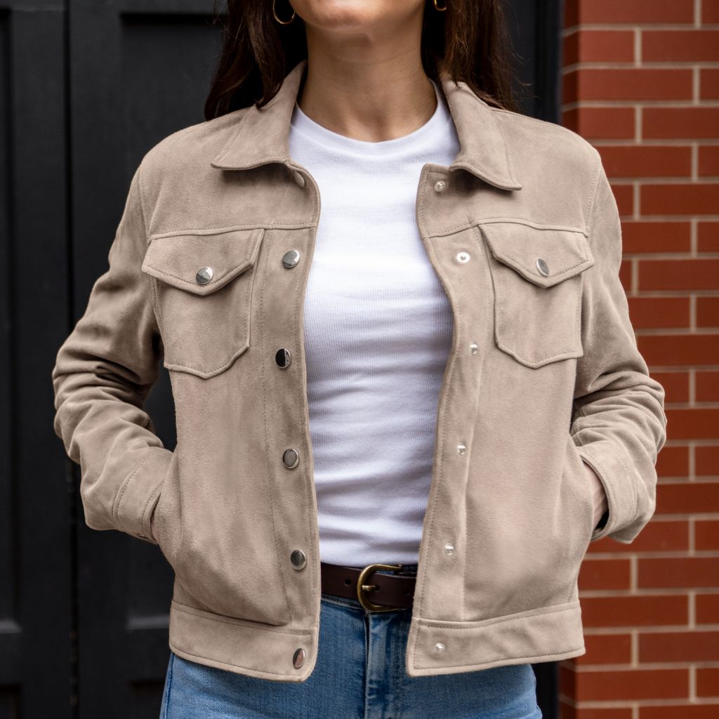 Thursdayboots Suede Western Jacket | Taupe