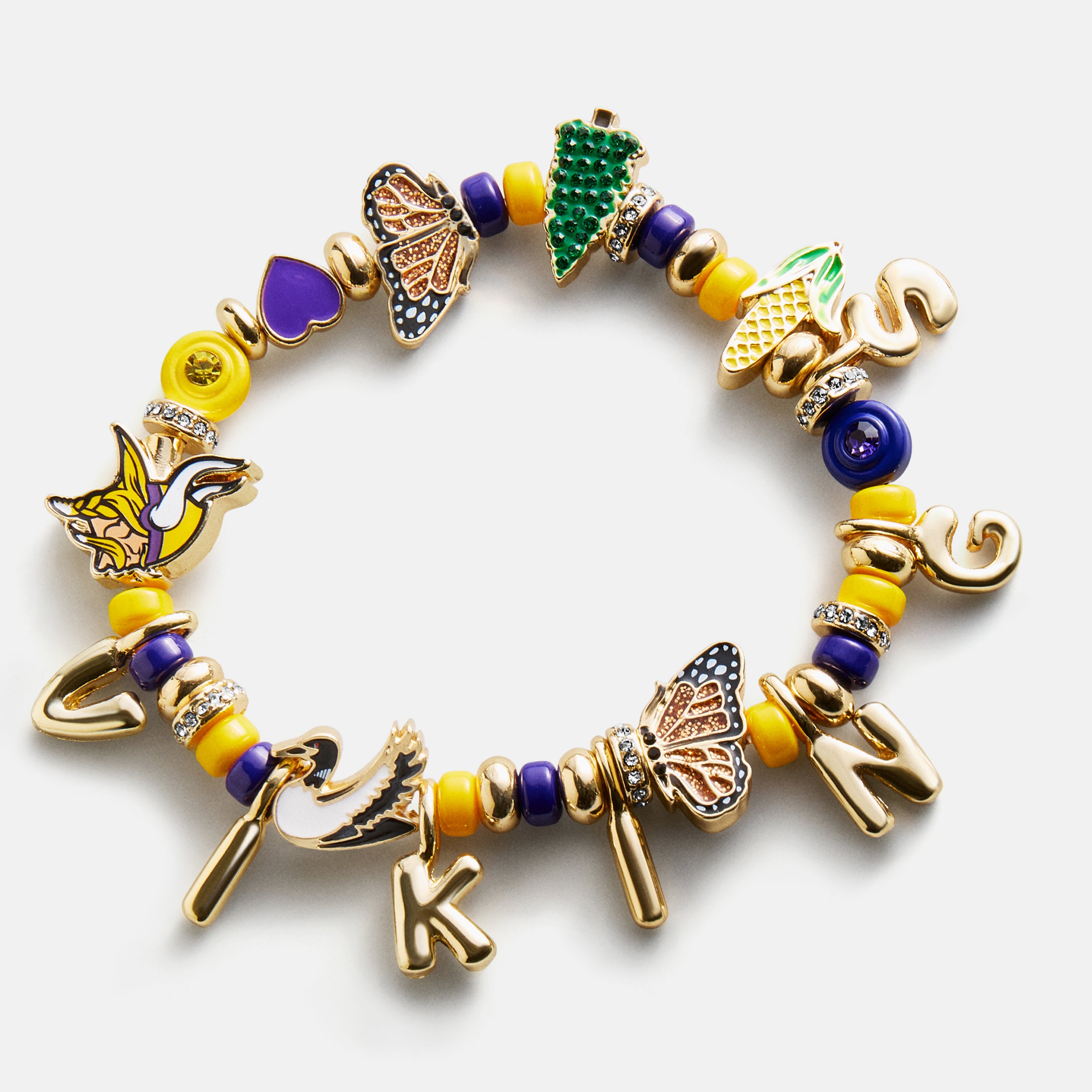 BaubleBar NFL Beaded Charm Bracelet - Minnesota Vikings
