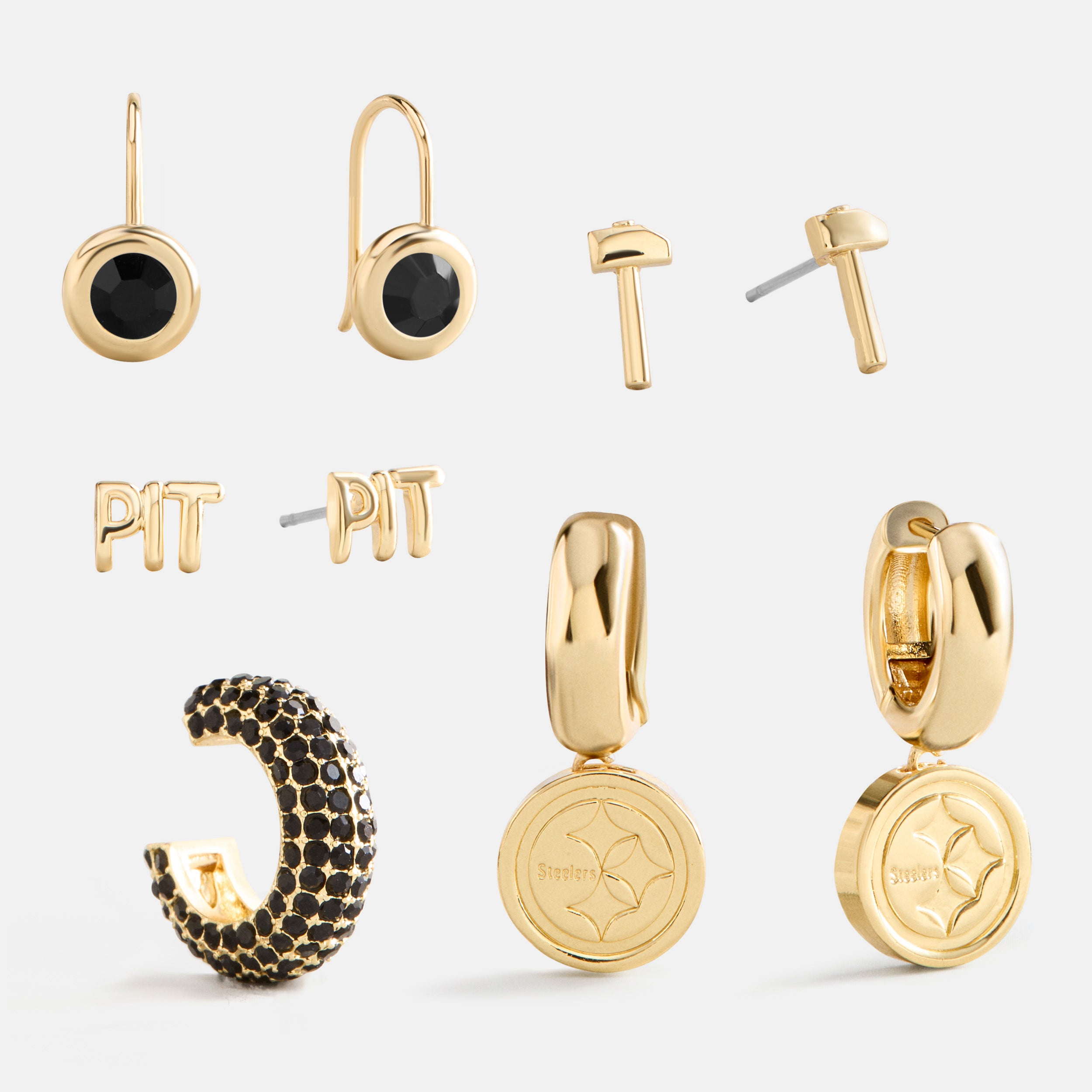 BaubleBar NFL Earring Stack Set - Pittsburgh Steelers