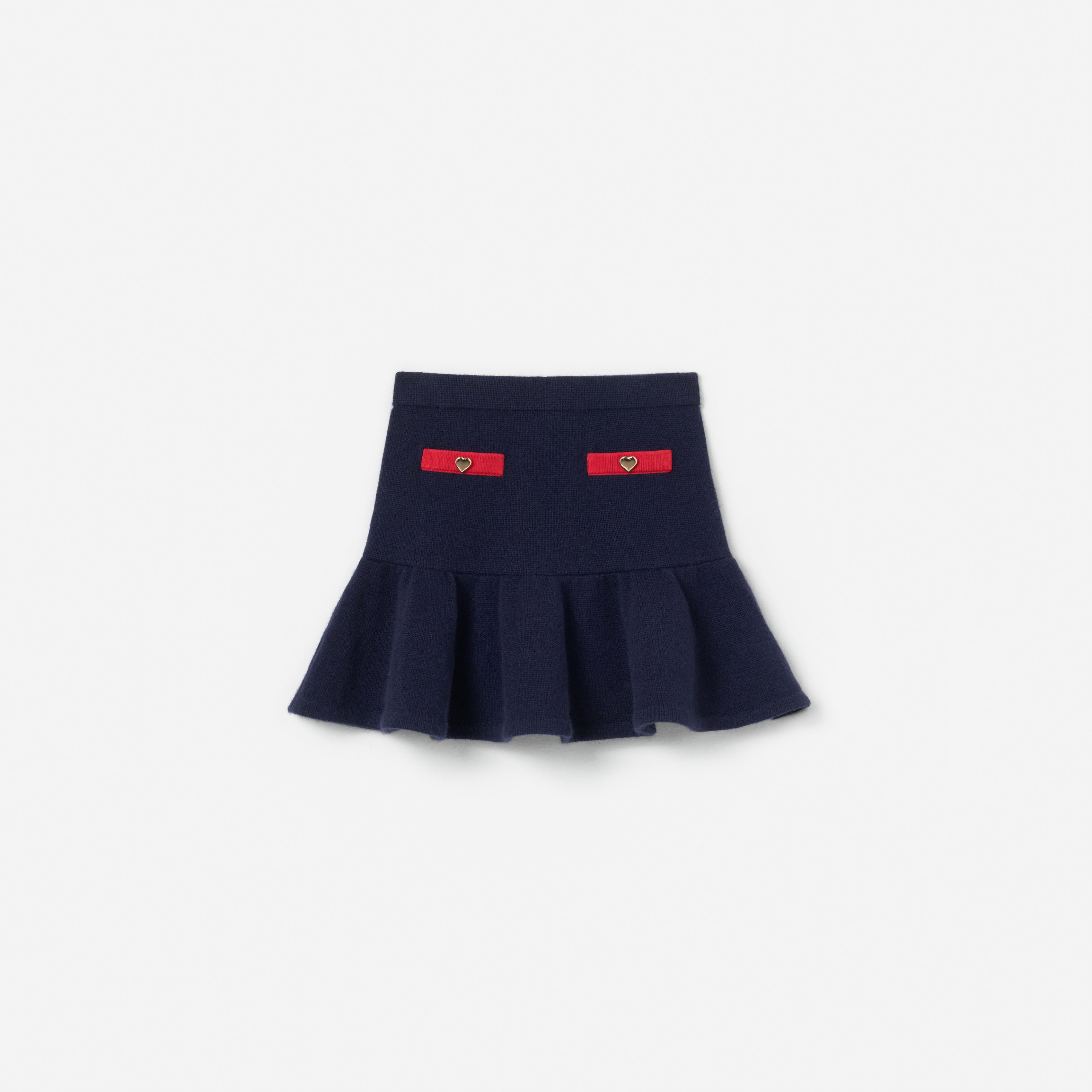 Self Portrait Navy Wool Knit Skirt