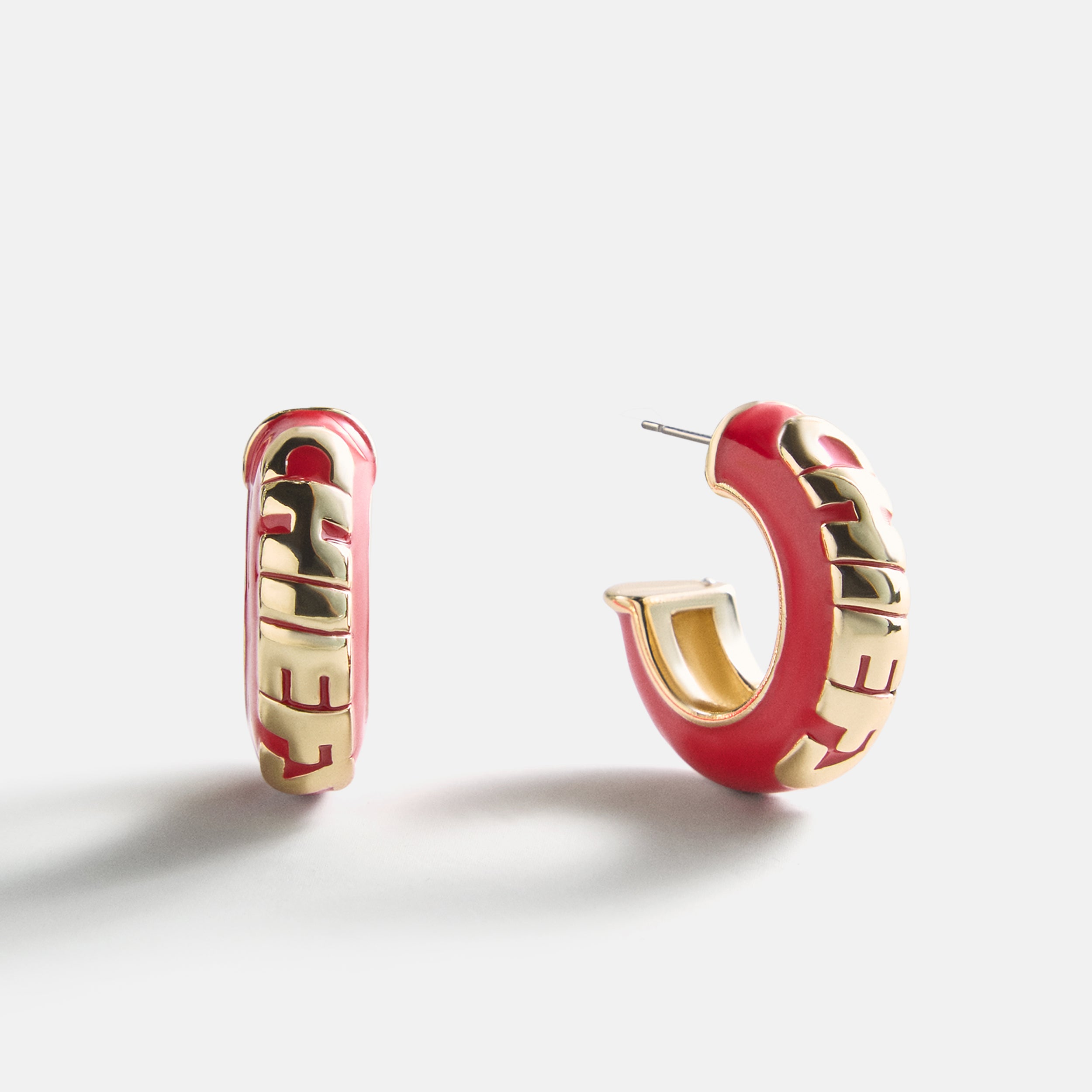 BaubleBar NFL Enamel Hoop Earrings - Kansas City Chiefs