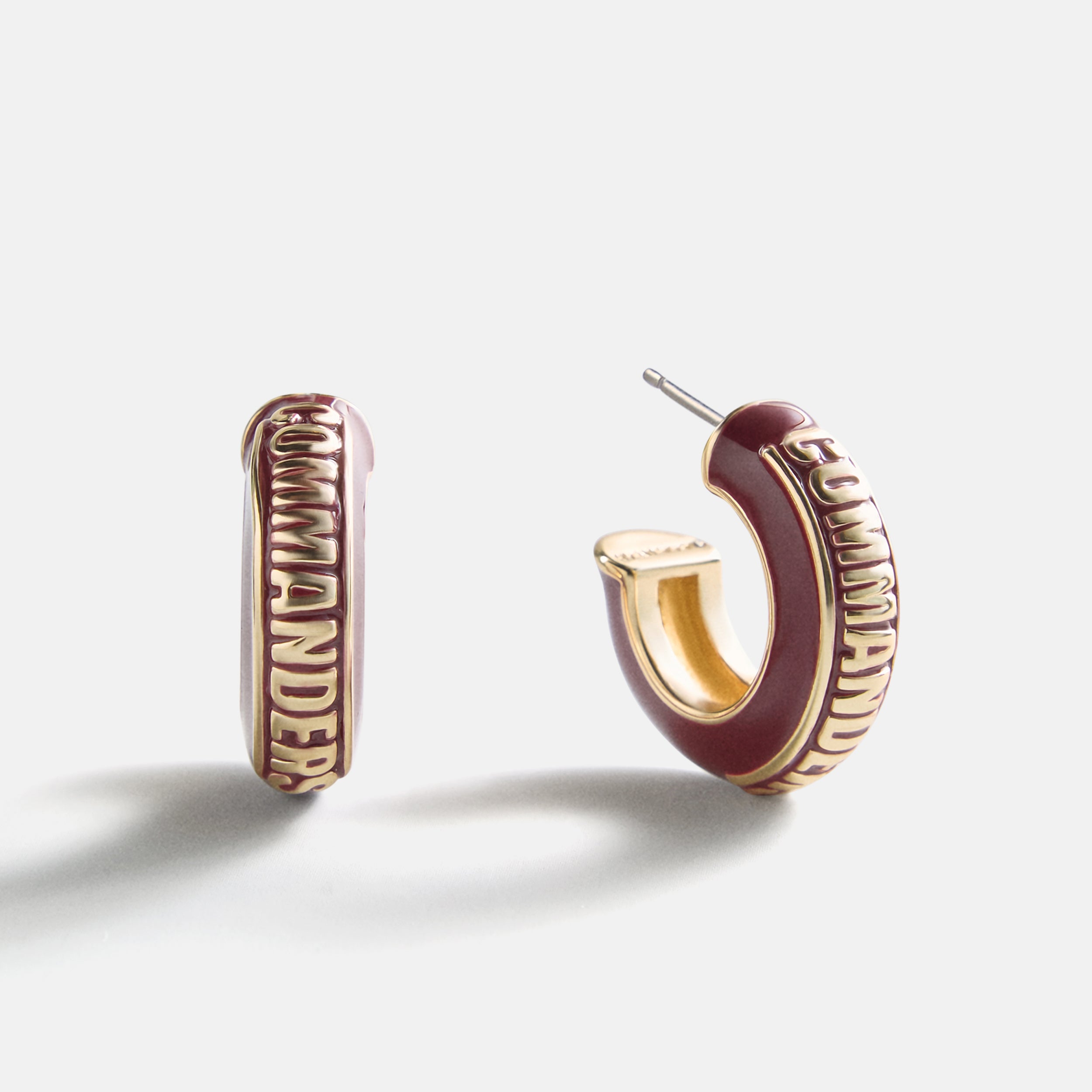 BaubleBar NFL Enamel Hoop Earrings - Washington Commanders