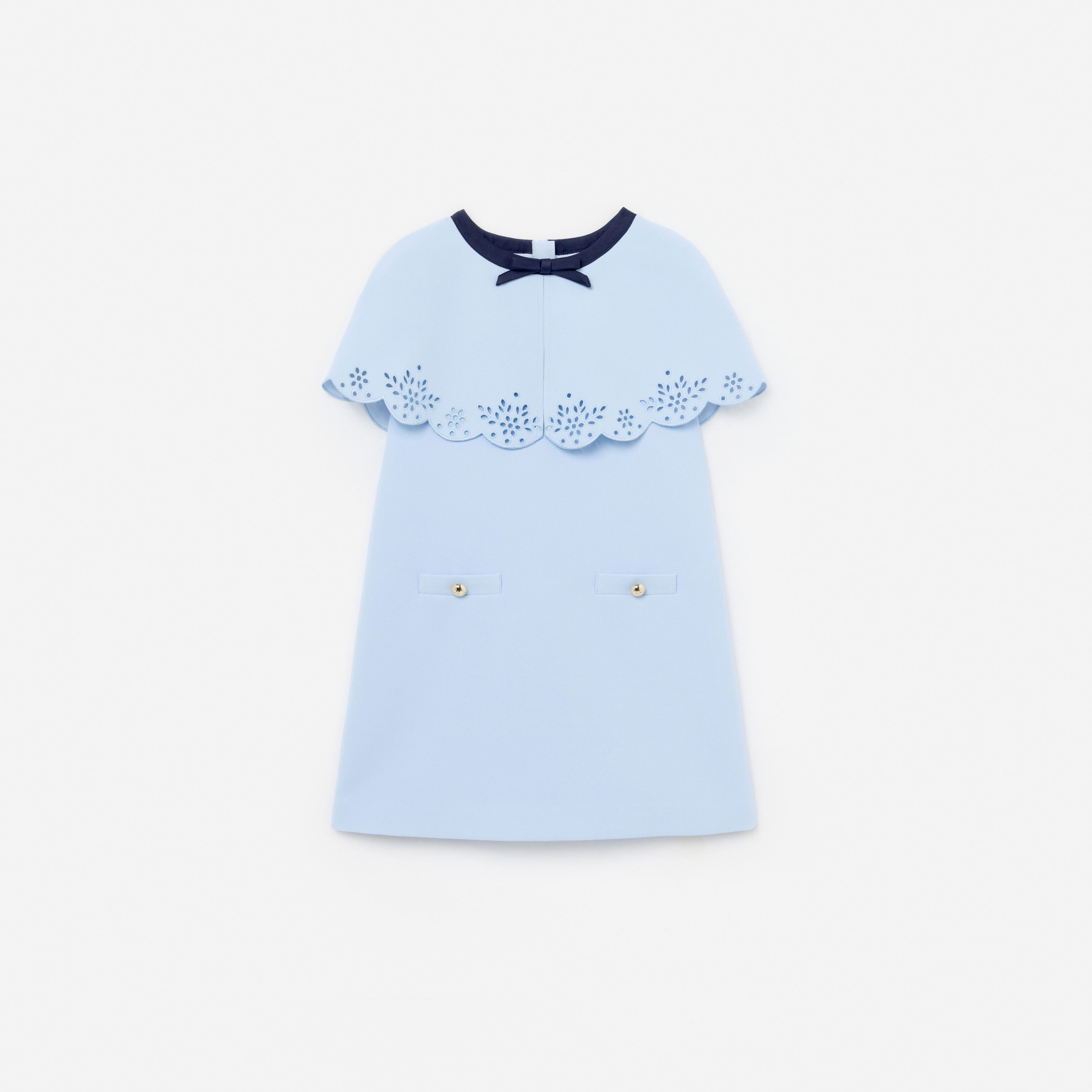 Self Portrait Blue Crepe Cape Dress