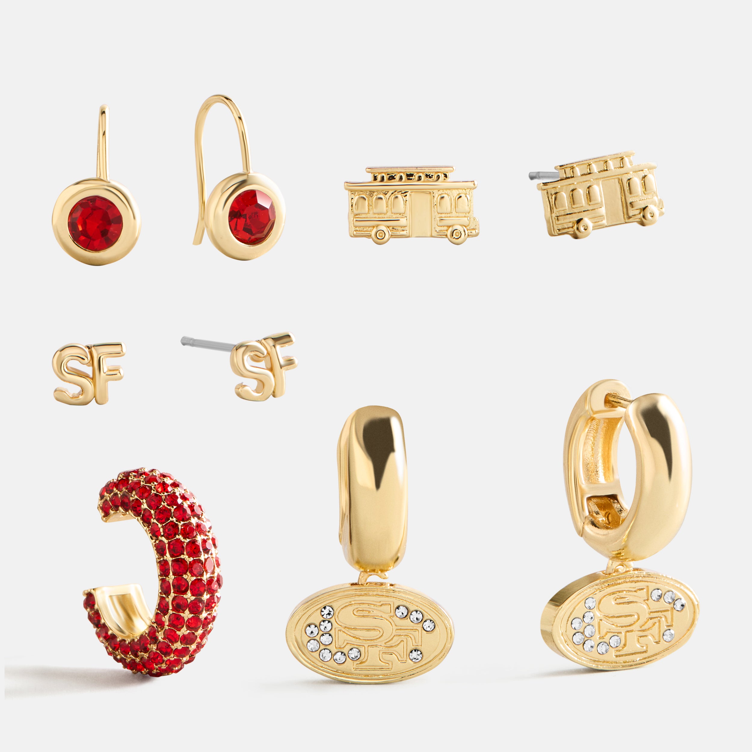 BaubleBar NFL Earring Stack Set - San Francisco 49ers