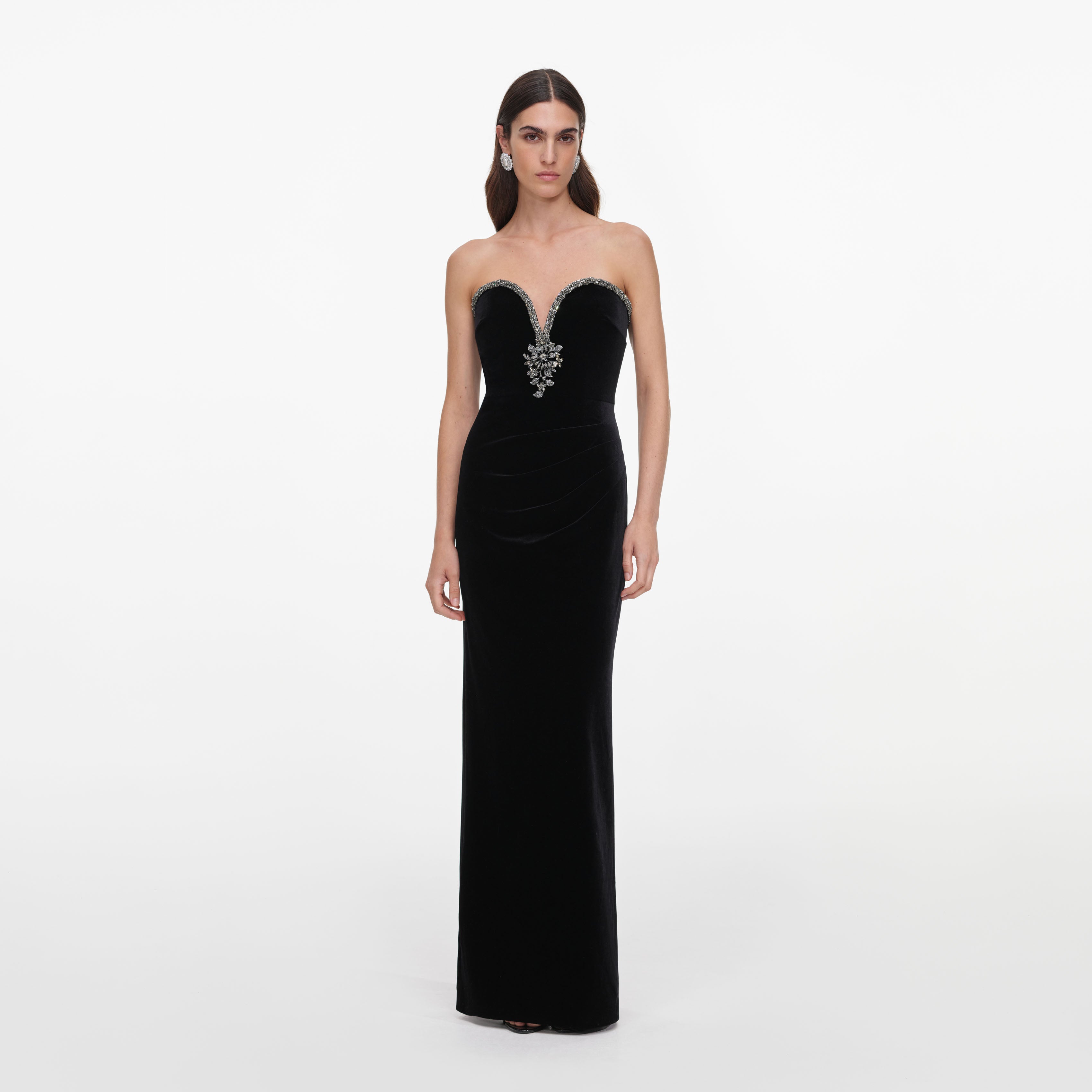 Self Portrait Black Velvet Maxi Dress