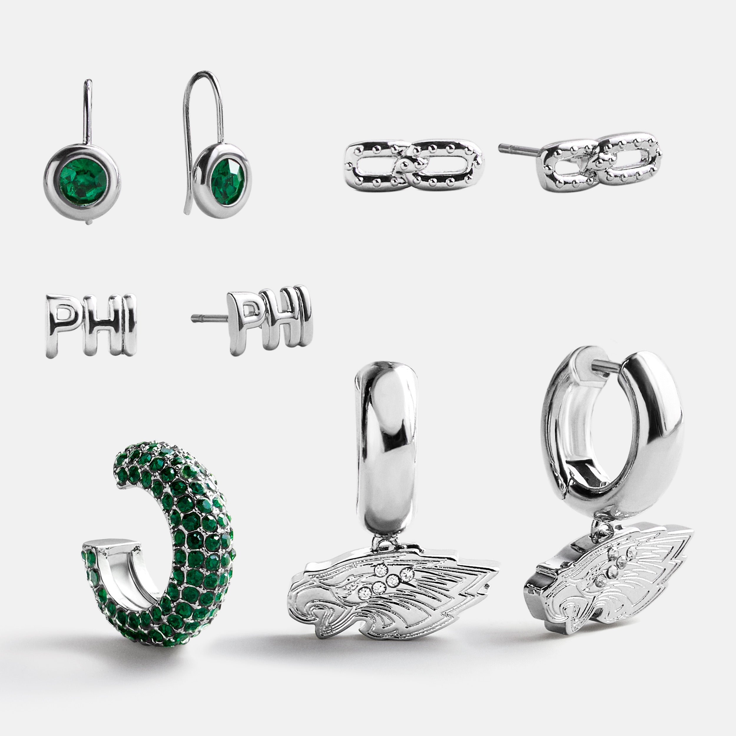 BaubleBar NFL Earring Stack Set - Philadelphia Eagles