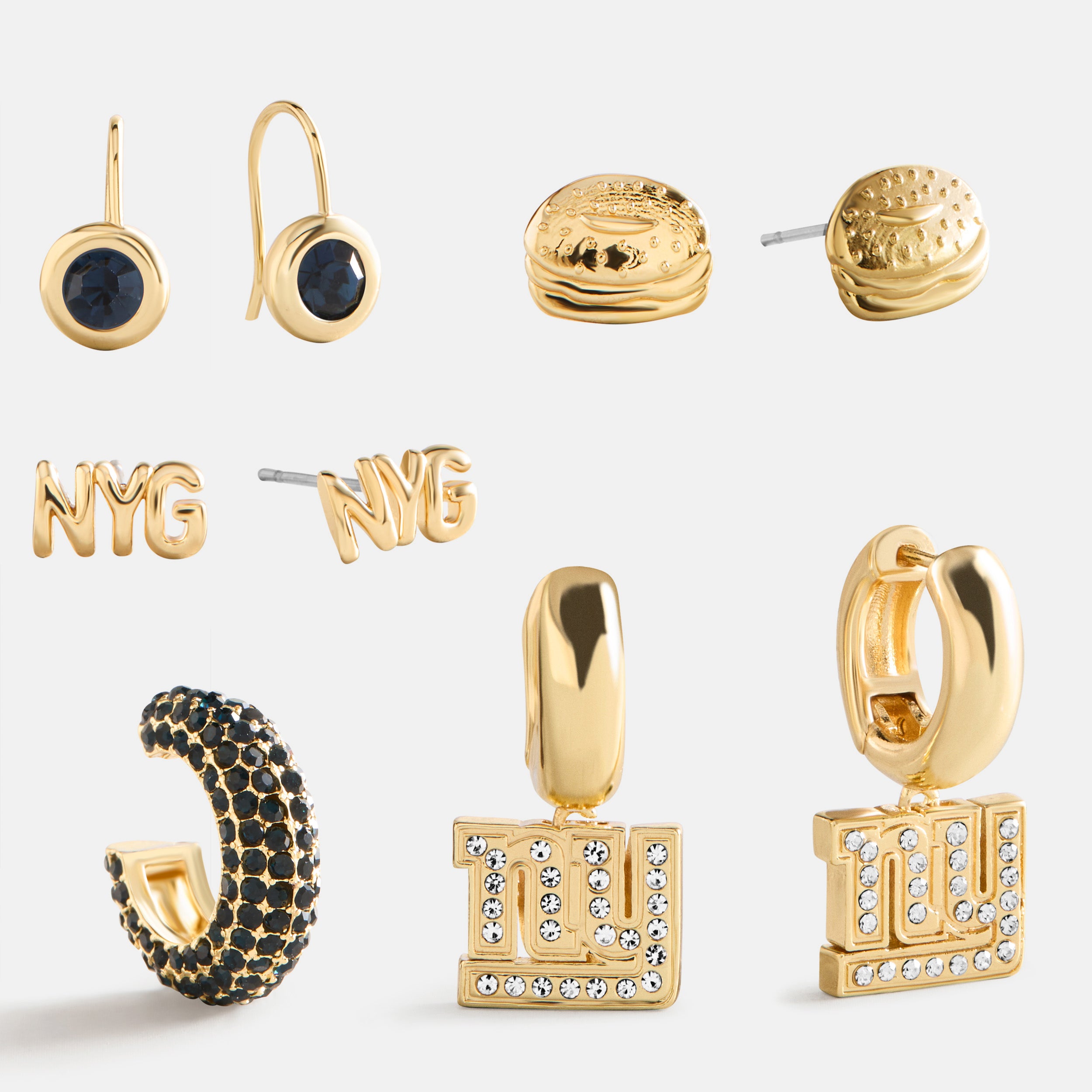 BaubleBar NFL Earring Stack Set - New York Giants