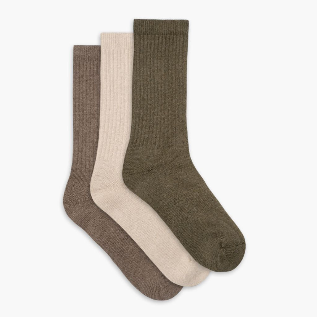 Thursdayboots Men's Cotton Crew Sock | Earth Tones (3-Pack)