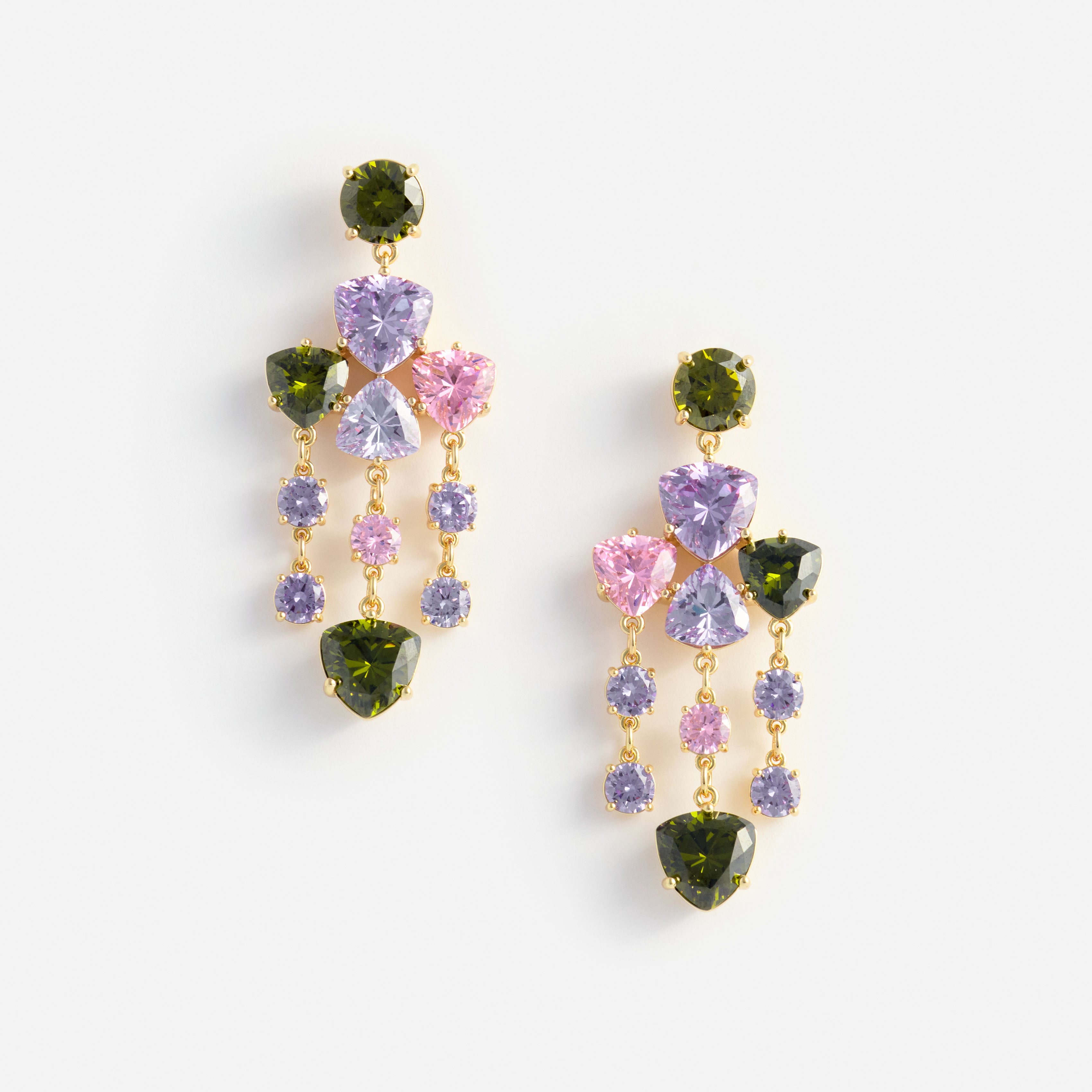 Self Portrait Multi Crystal Droplet Earring
