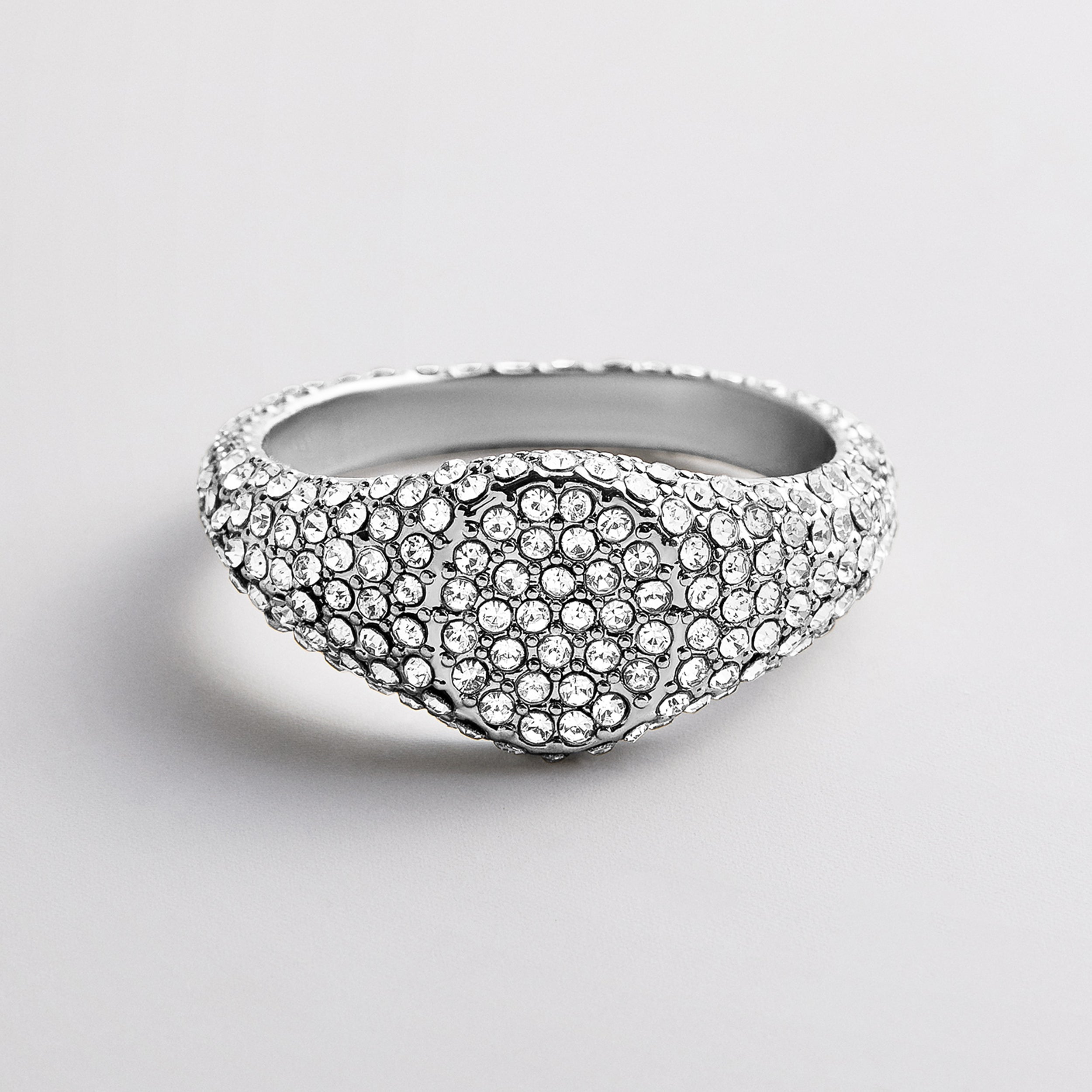 BaubleBar Penelope Signet Ring - Silver/Pavé