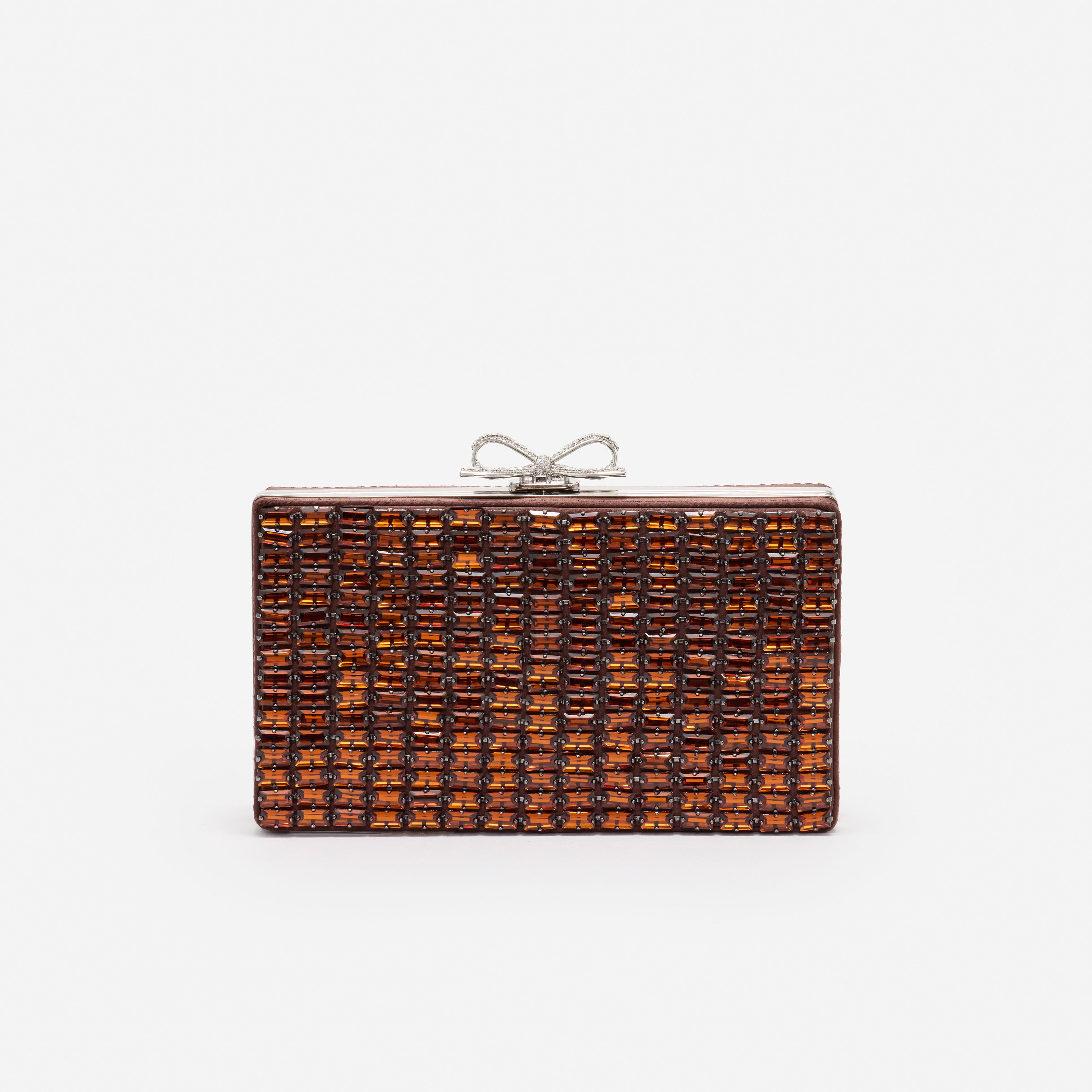 Self Portrait Brown Chainmail Clutch Bag