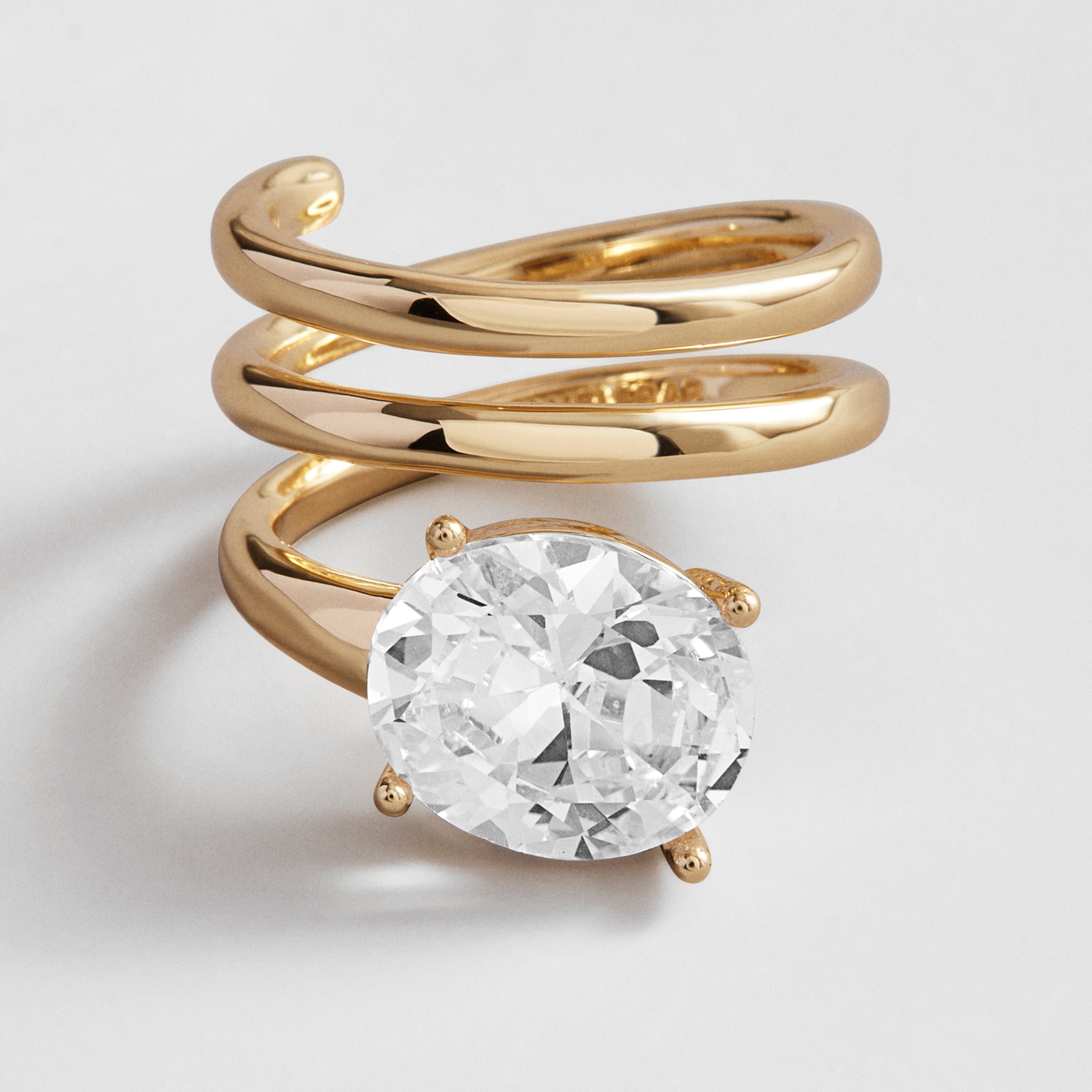 BaubleBar Becca Gold Spiral Ring - Gold/Pavé