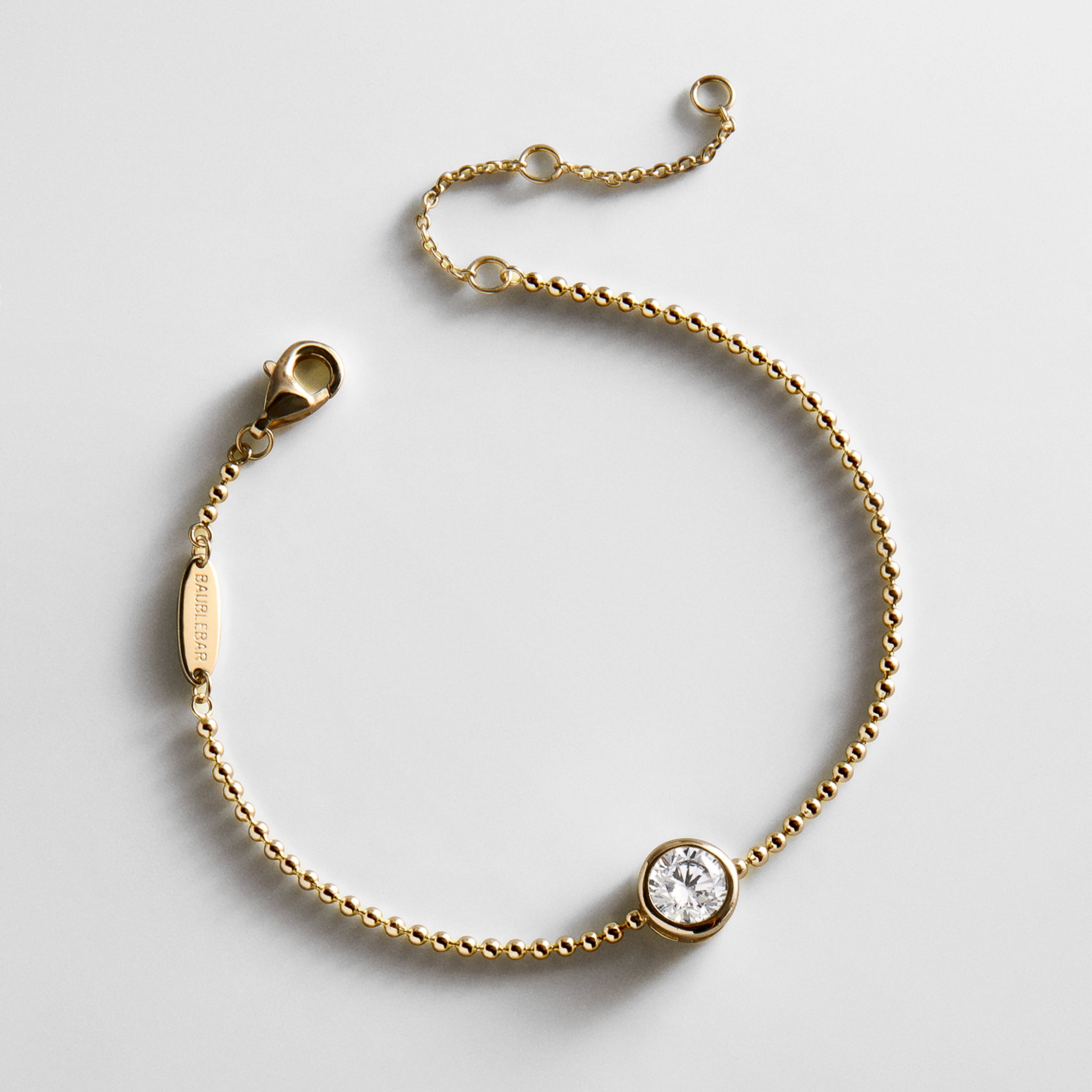 BaubleBar Eunice 14K Gold Crystal Bracelet - Round Cut