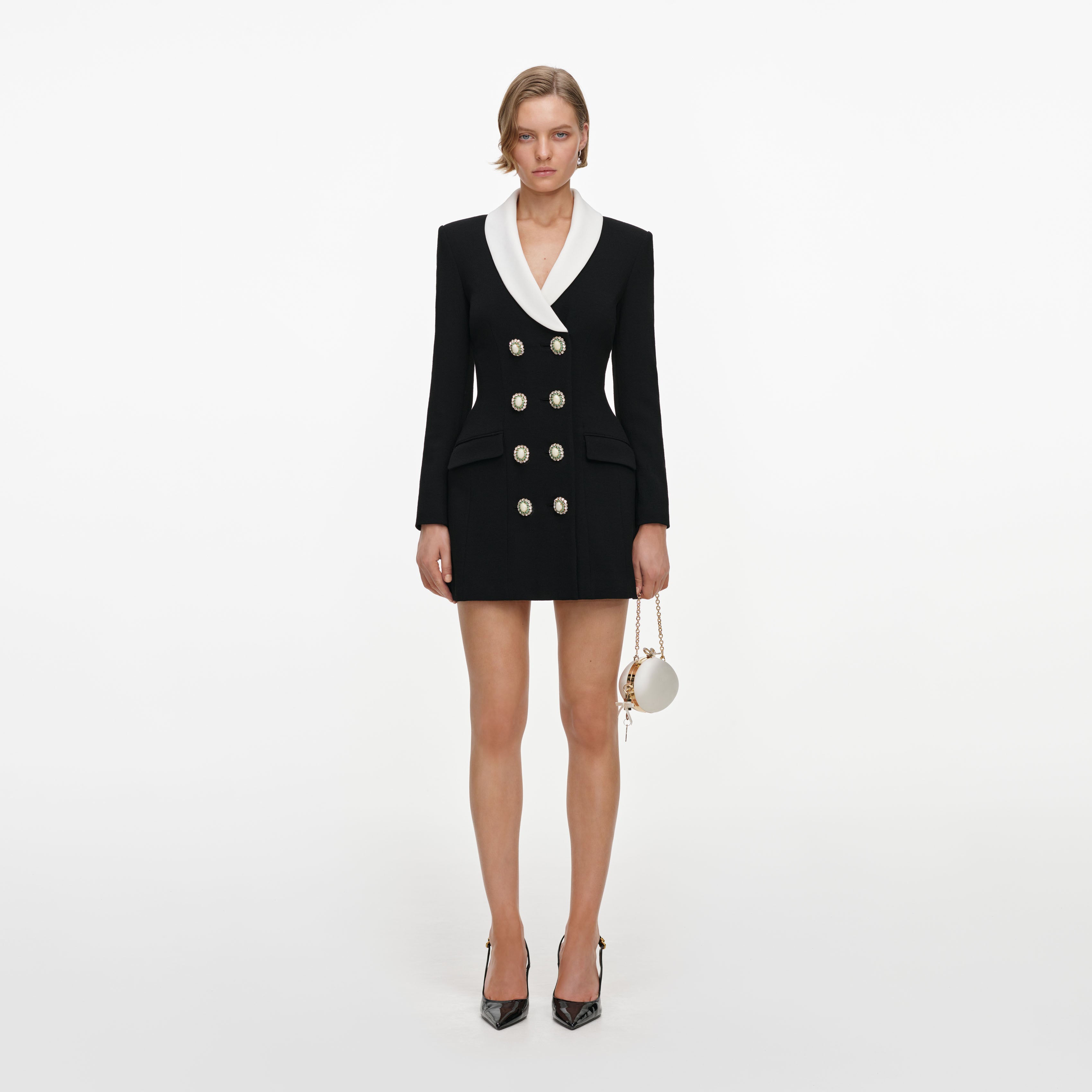 Self Portrait Black Tailored Blazer Mini Dress