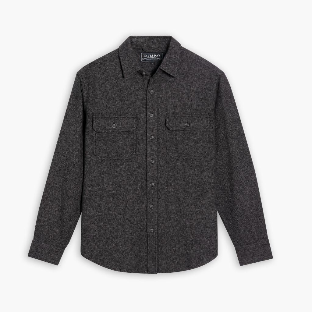 Thursdayboots Summit Flannel Shirt | Black Herringbone