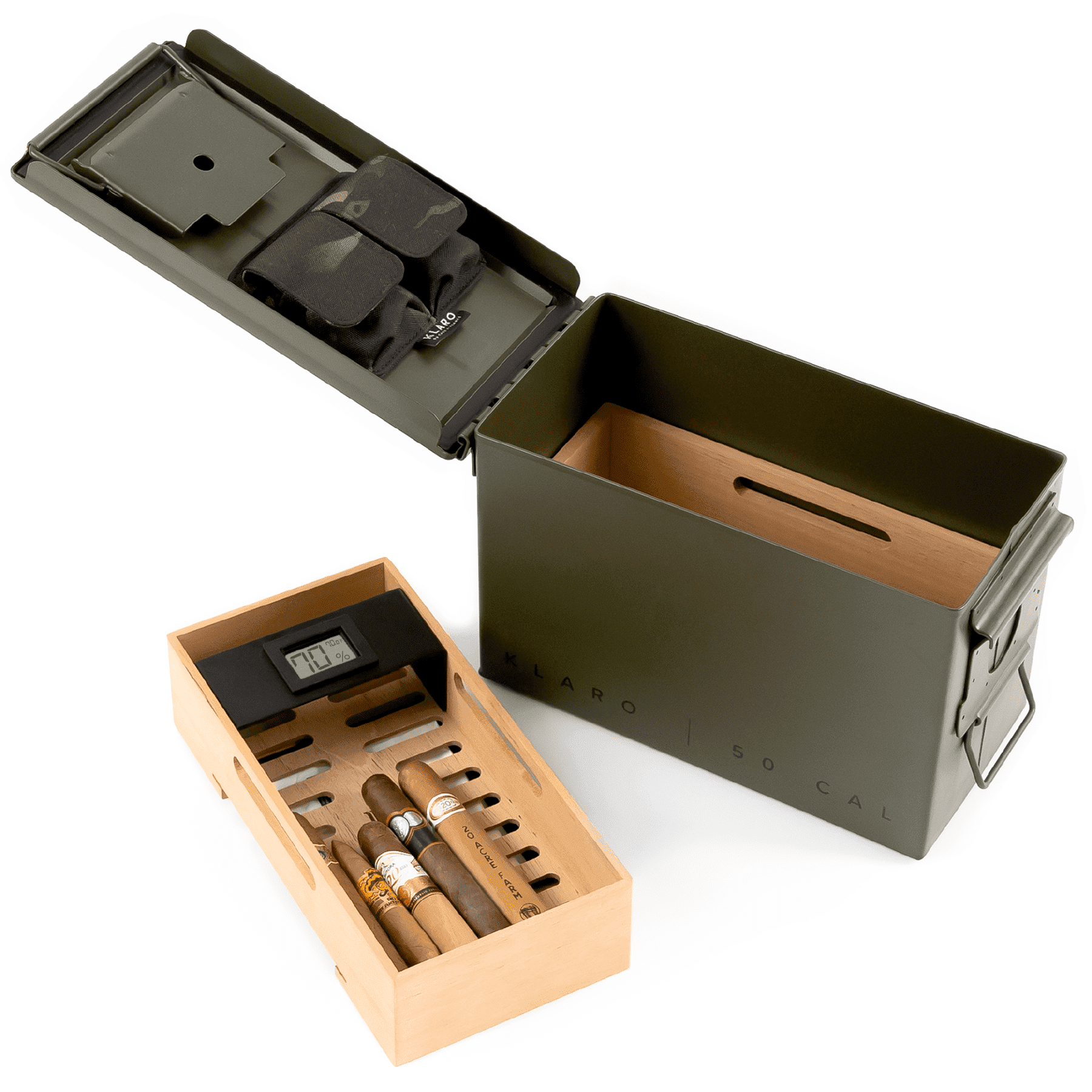Case Elegance The Smoke Can - Green 50 Cal Humidor