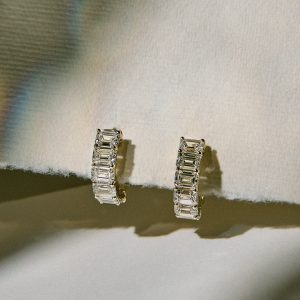 Luv AJ The Emerald Prong Set Huggies