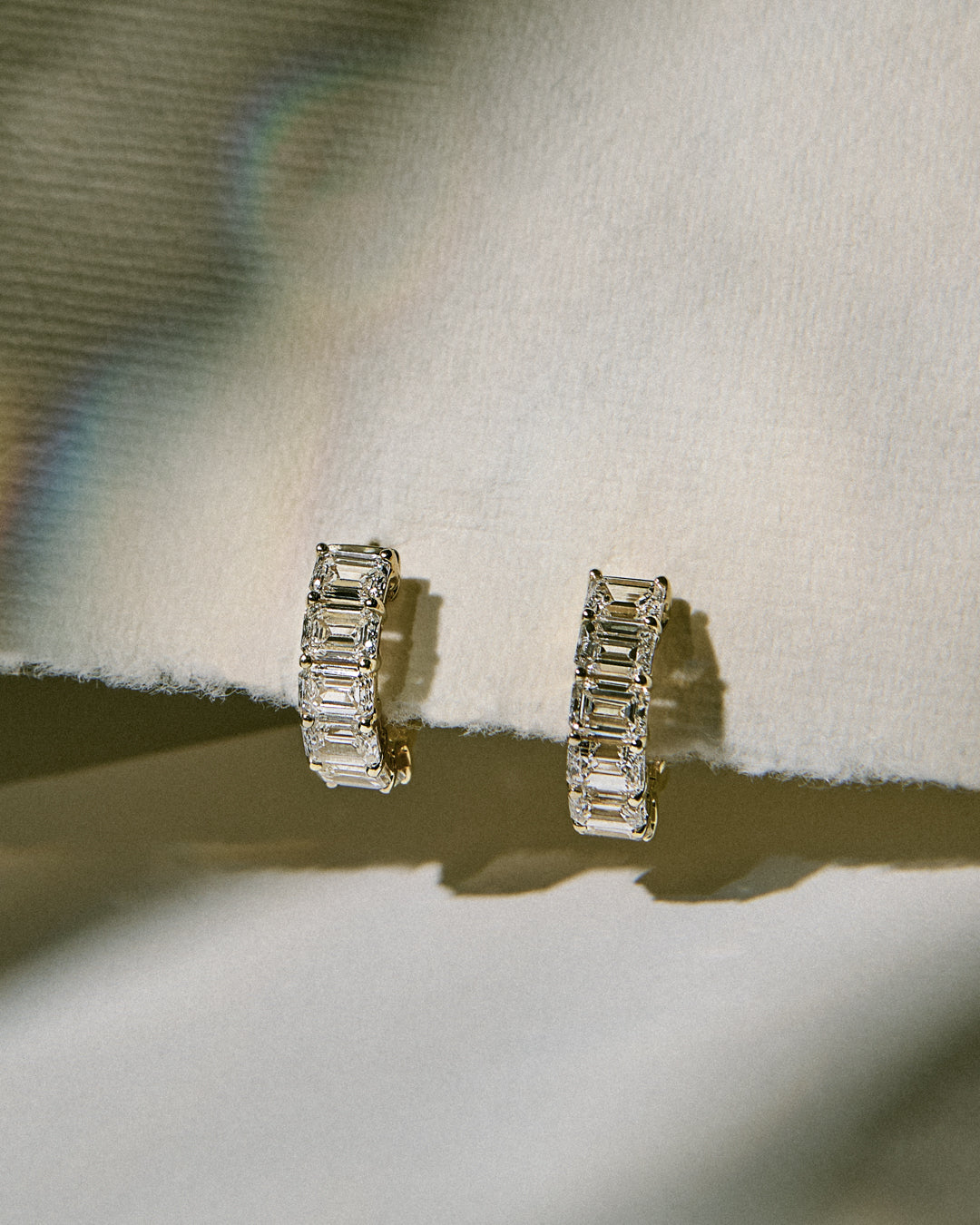 Luv AJ The Emerald Prong Set Huggies