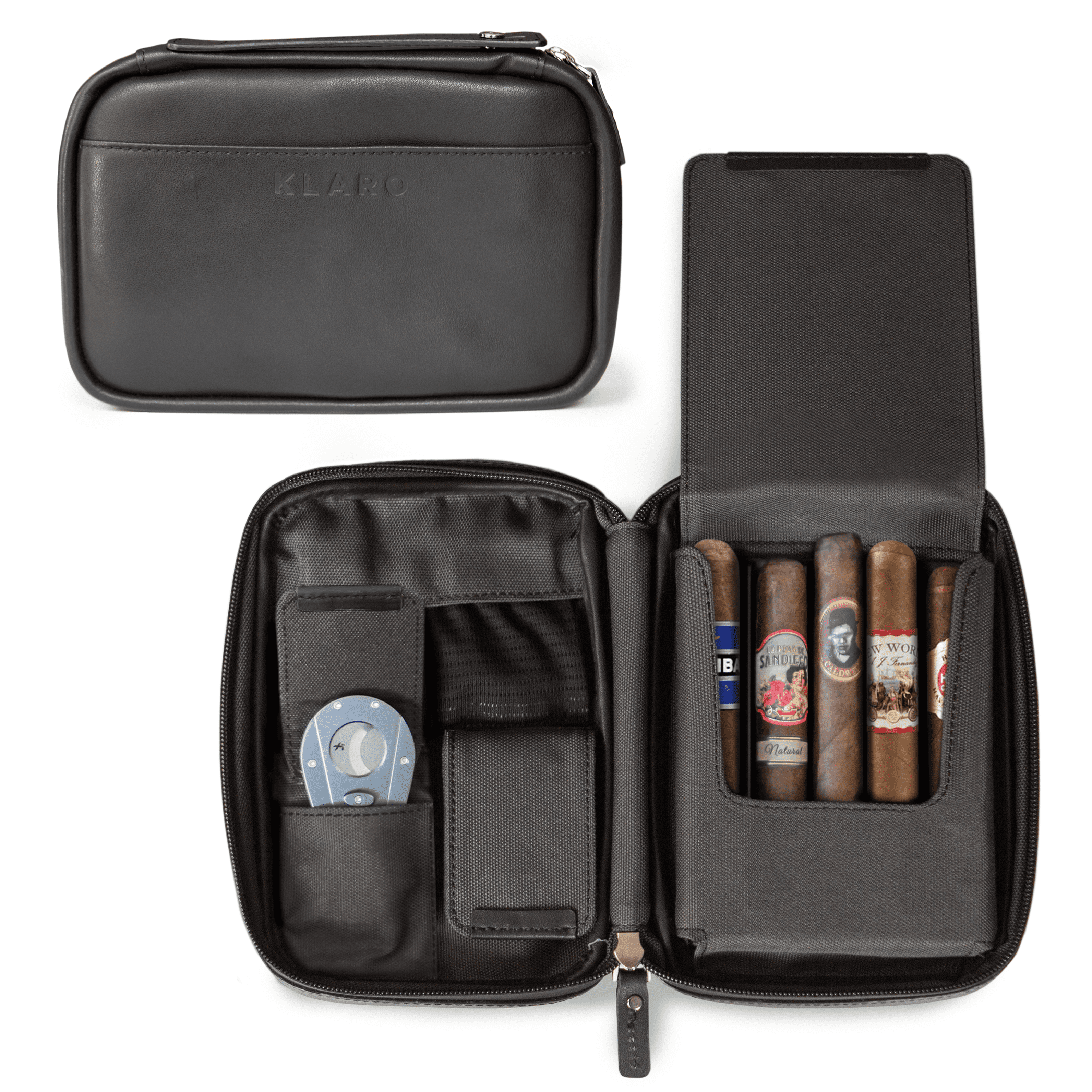 Case Elegance Flint Travel Leather Cigar Case