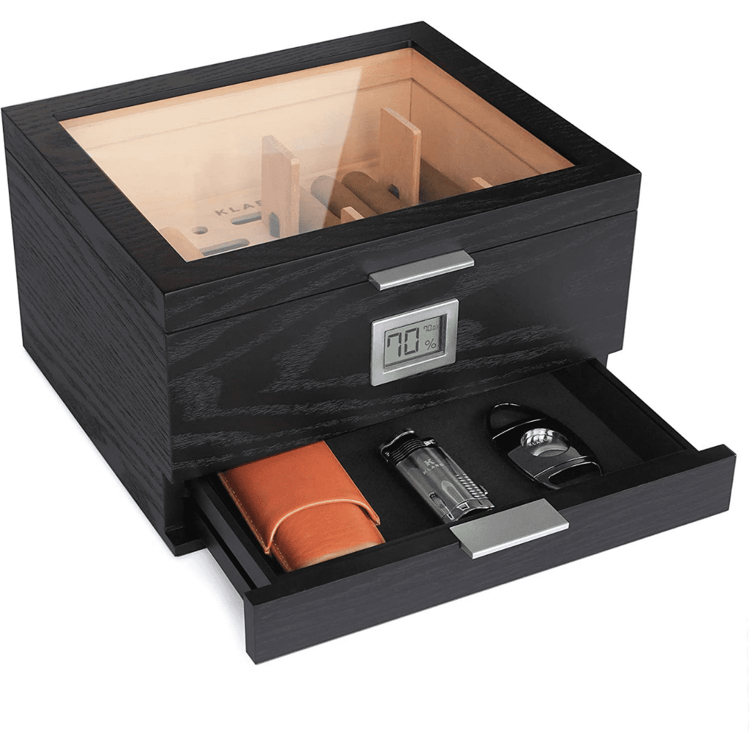 Case Elegance Mill Glass Top Humidor