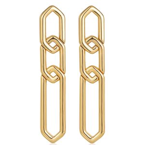 Luv AJ The Slash Chain Studs- Gold