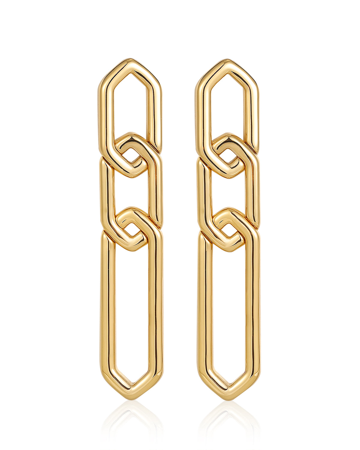Luv AJ The Slash Chain Studs- Gold