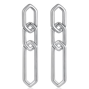 Luv AJ The Slash Chain Studs- Silver