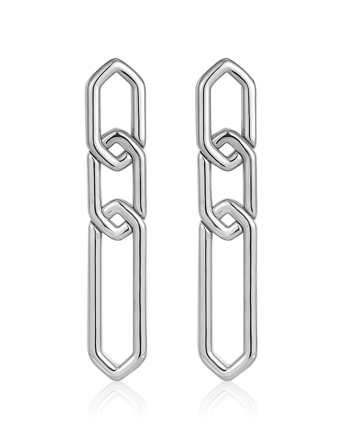 Luv AJ The Slash Chain Studs- Silver