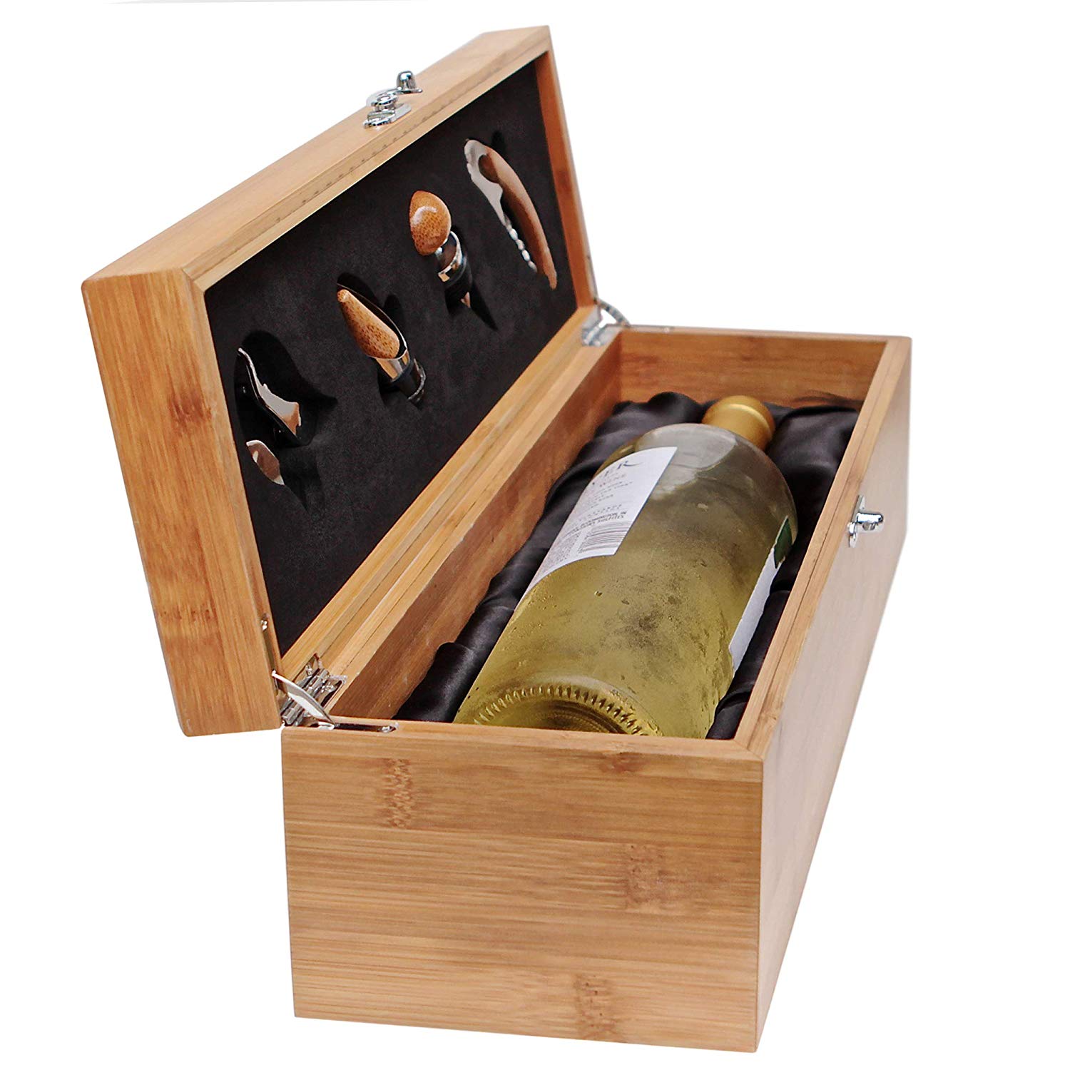 Case Elegance Bamboo Wine Gift Box Set & Accessories