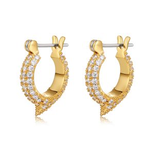 Luv AJ Pave Thorn Huggies- Gold