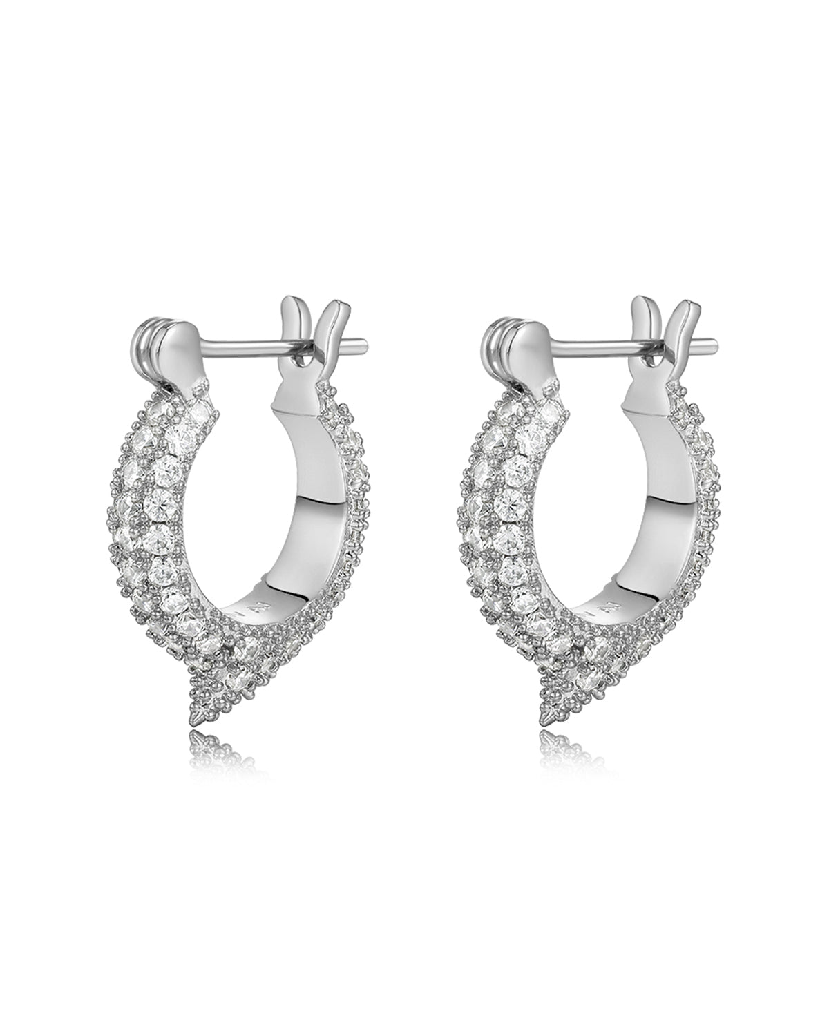 Luv AJ Pave Thorn Huggies- Silver
