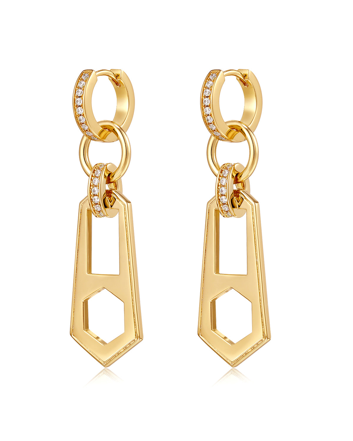 Luv AJ Zipper Hoops- Gold