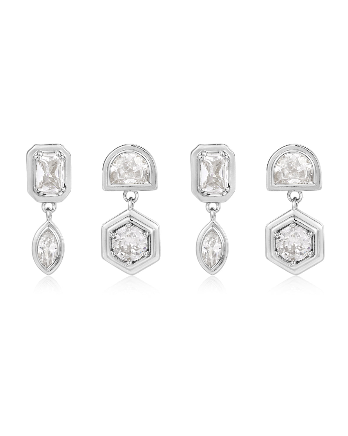 Luv AJ Stellar Bezel Studs Set- Silver