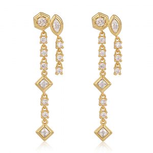 Luv AJ Stellar Bezel Double Studs- Gold