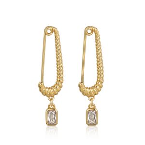 Luv AJ The Francois Safety Pin Earrings- Gold